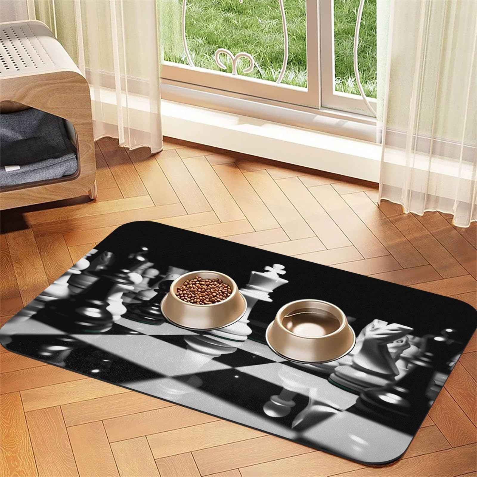 Tapis de nourriture pour chien super absorbant et antidérapant lavable