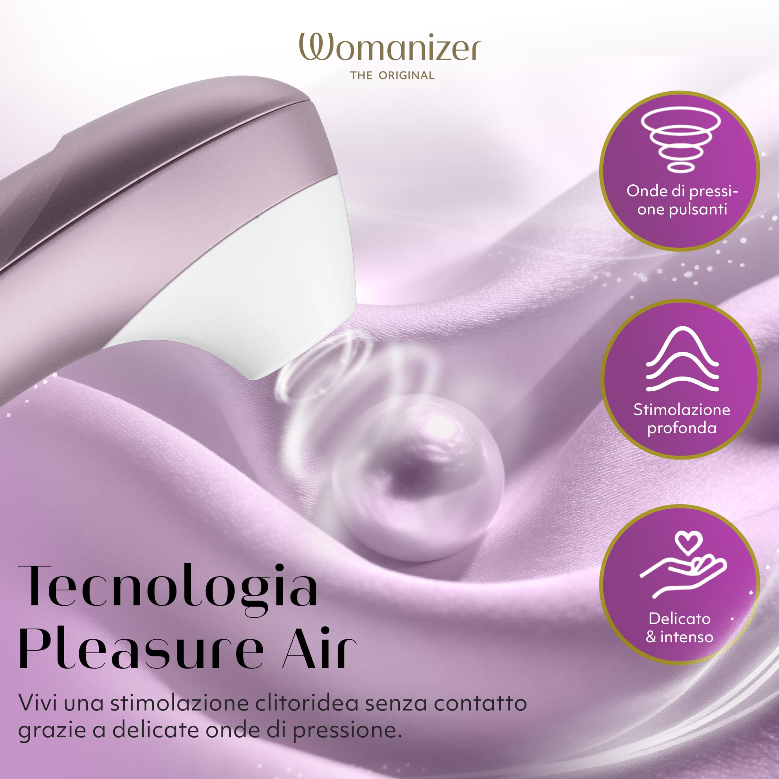 Womanizer Pro Succhia Clitoride Giocattolo per adulti| Vibratore per Donne & Coppie | Stimolatore Clitorideo 11 Velocità di Aspirazione | Massaggiatore Impermeabile per Stimolazione Intima | Lilla