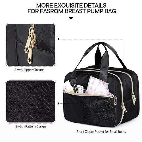 Miniatura 4 de Fasrom Bolsa de extractor de leche portátil con enfriador compatible con bombas manos libres Elvie and Willow y bomba Medela con estilo funda de