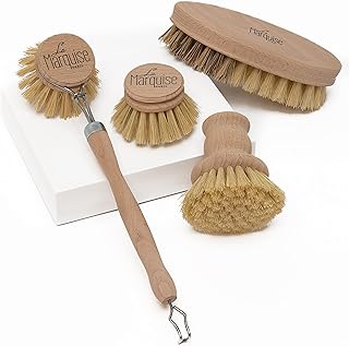 La Marquise – Brosse Vaisselle Zéro Déchet en Bois – Tête de Rechange, Brosse Casserole et Brosse à Légumes incluses – Brosses Écologiques et Durables