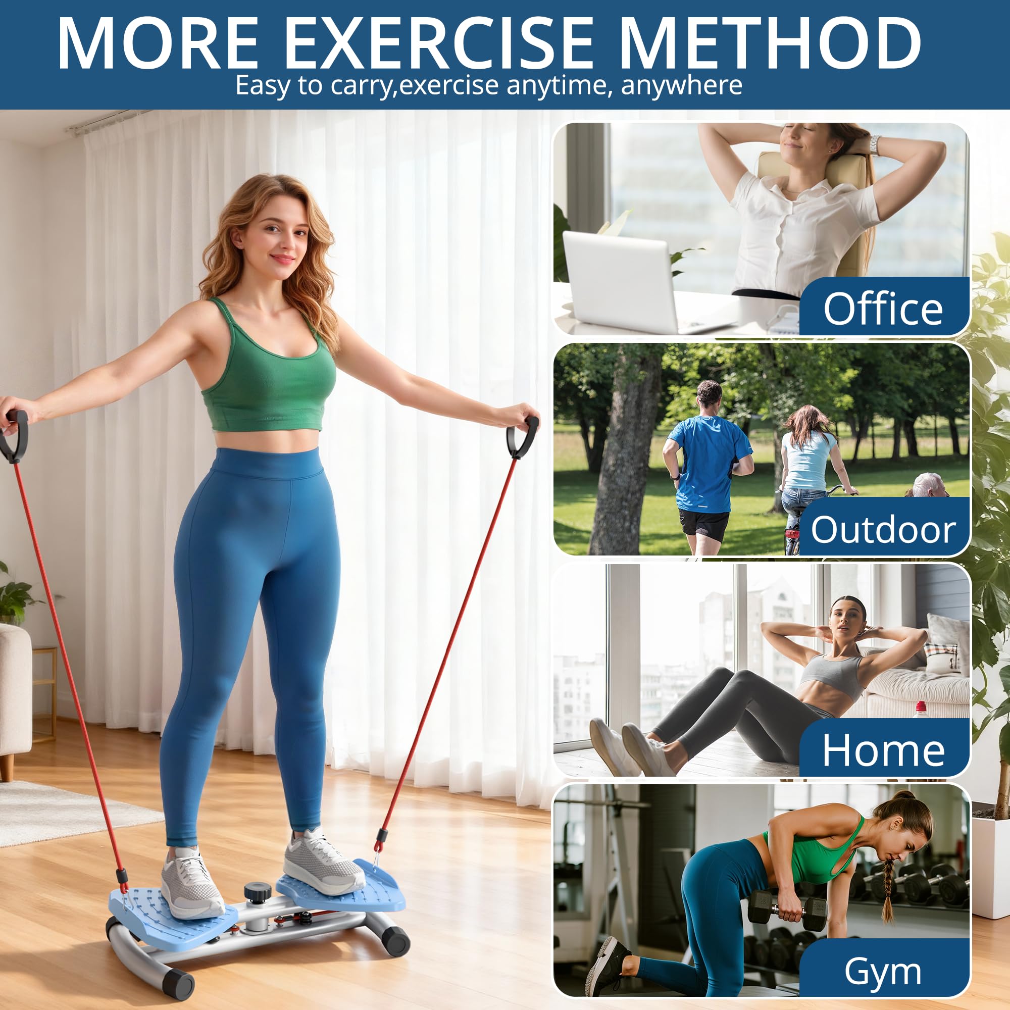 Máquina de torsión de cintura: capacidad de 380 libras y 20 dB ultra silenciosa, antideslizante, equipo de gimnasio en casa para entrenamiento de grasa abdominal y núcleo