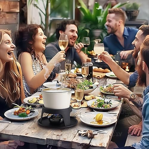 Miniatura 2 de Artestia Juego de ollas de fondue de hierro fundido para carne chocolate y queso juego de ollas de fondue de chocolate de hierro fundido con 6