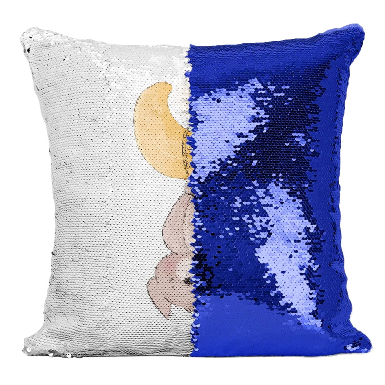 Coussin sequin bleu chauve-souris Halloween décoratif