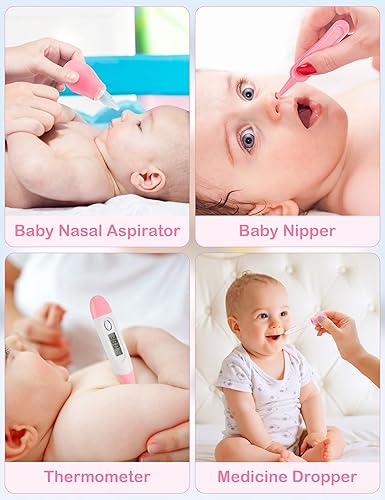 Vista 48 de OTTOLIVES Kit de cuidado de la salud y aseo del bebé, 24 en 1, juego de recortador de uñas eléctrico para recién nacidos, cuarto de bebé, bebé, Azul