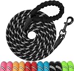 Strong Heavy Duty Dog Leash for Large Dogs with Padded Handle - 6FT,10FT,15FT,30FT,50FT Long Dog Leads, Durable Pet Training Leash for Medium & Small Dogs (6FT1/2Inch,Black)