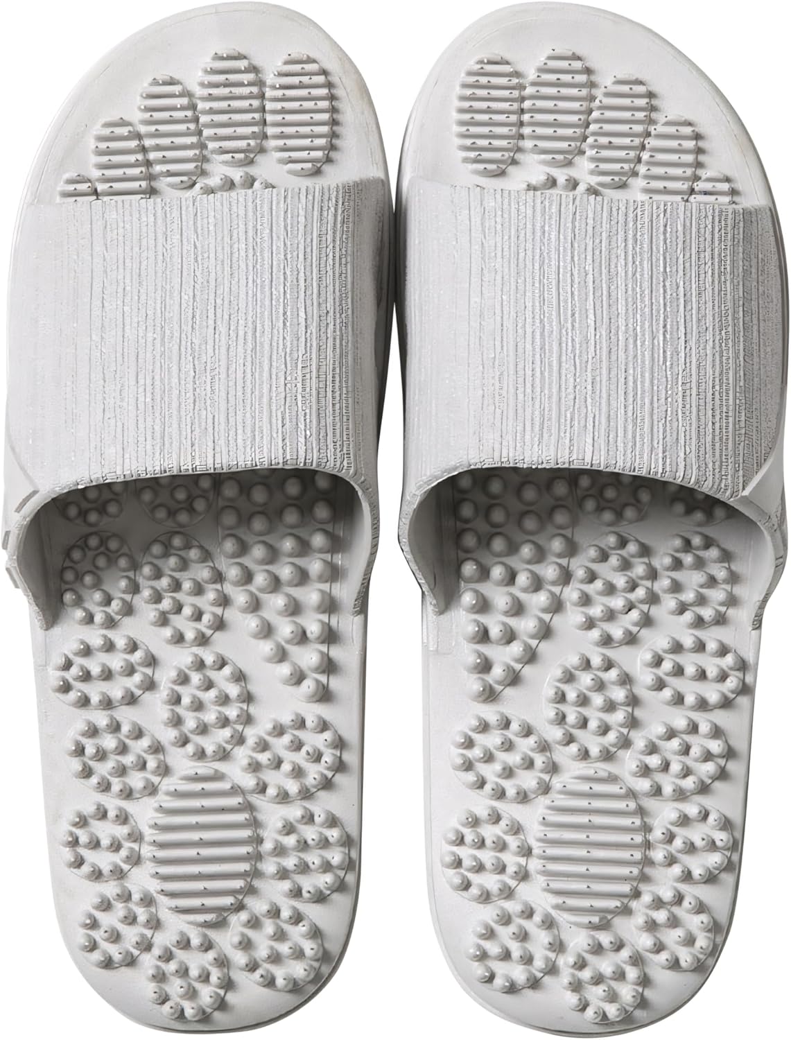 V-shine Acupressure Reflexology Slippers for Foot Acupoint Massage, Shiatsu Arch Pain Relief, Non-Slip Massage Shoes for Bath Shower (Gray, 7.5-8)