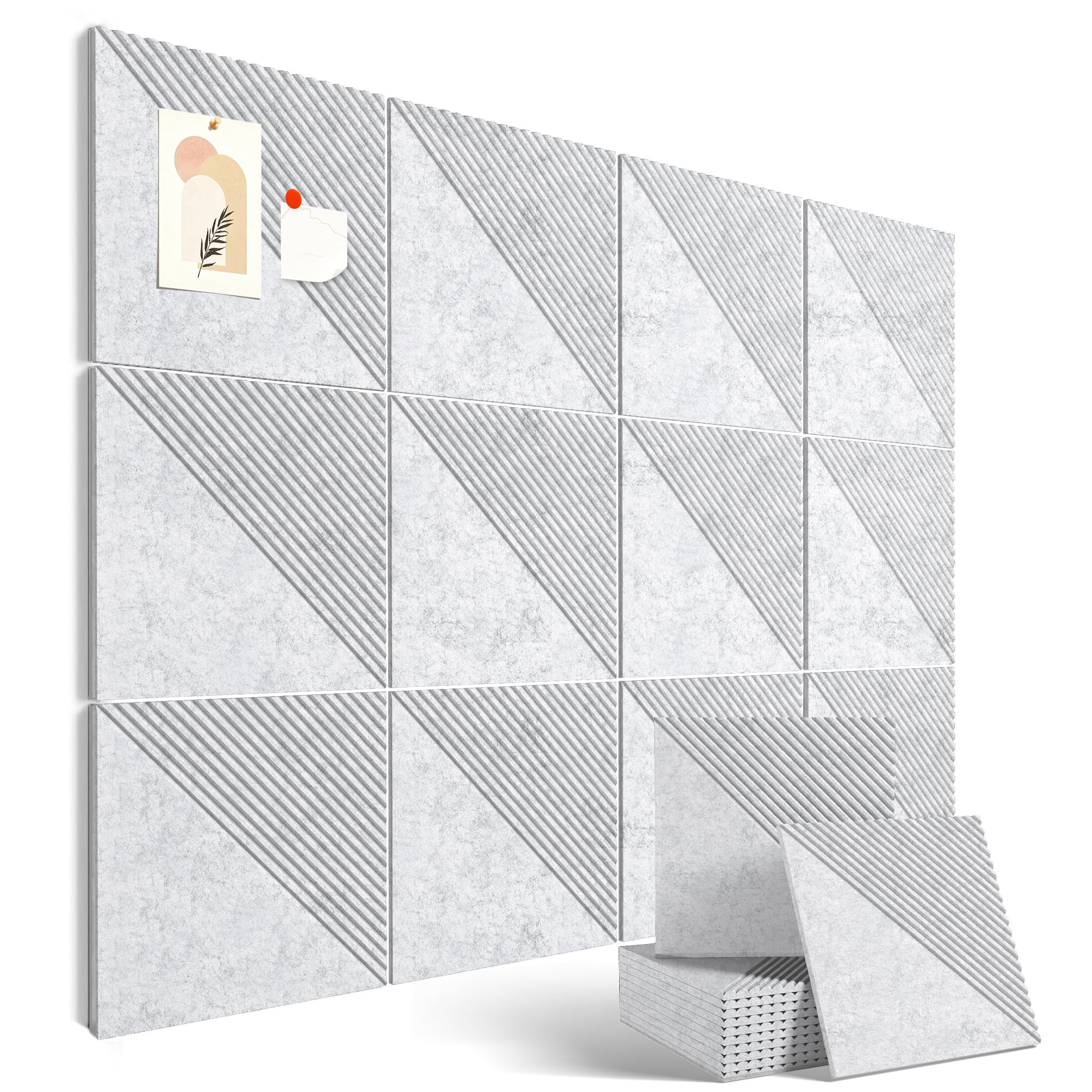 48" x 36" Large Cork Board Alternative&Felt Bulletin Board, Light Gray
