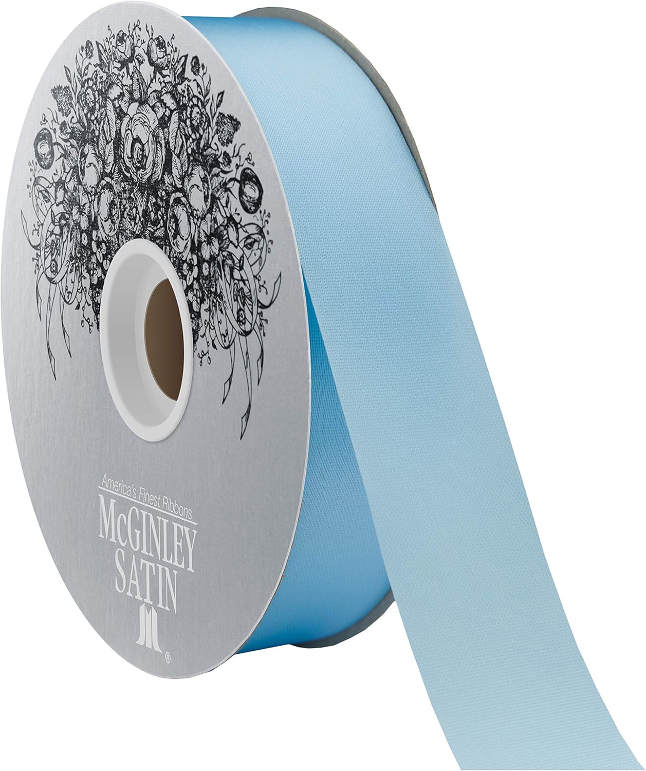 McGinley Mills 1.3" W Acetate Satin Ribbon, Blue, 100 Yard