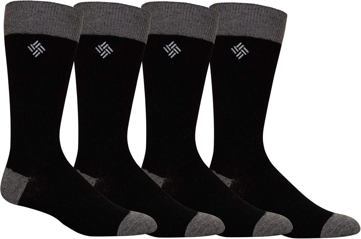 Columbia Textured Basics Socks 4 Pair, Black, One Size