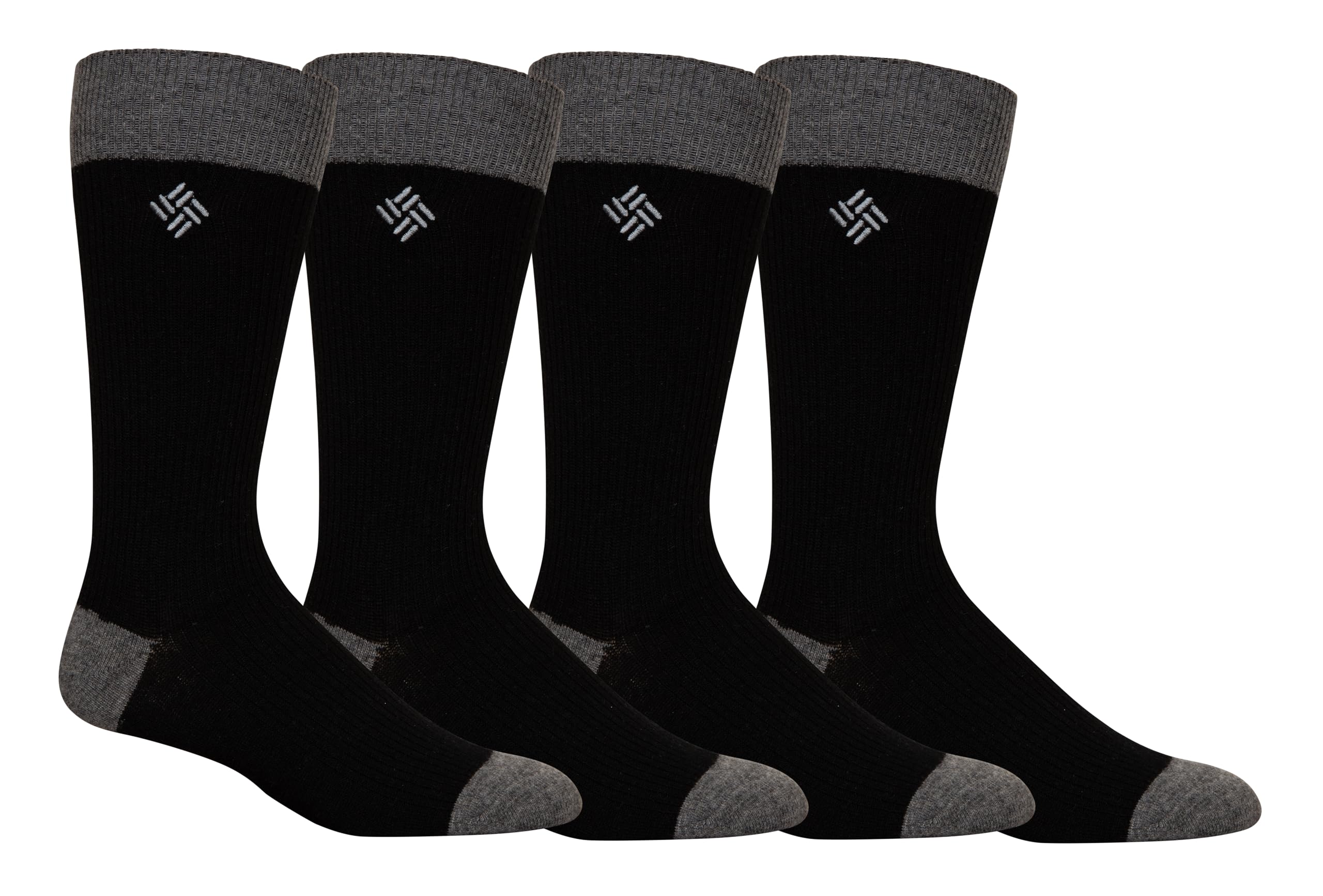 Columbia Textured Basics Socken, 4 Paar, Schwarz, Einheitsgröße