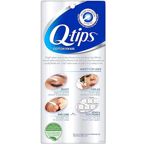 Miniatura 2 de Q-tips Hisopos de algodón para higiene y cuidado de la belleza, hisopo de algodón original hecho con 100% algodón, 750 unidades (paquete de 3)