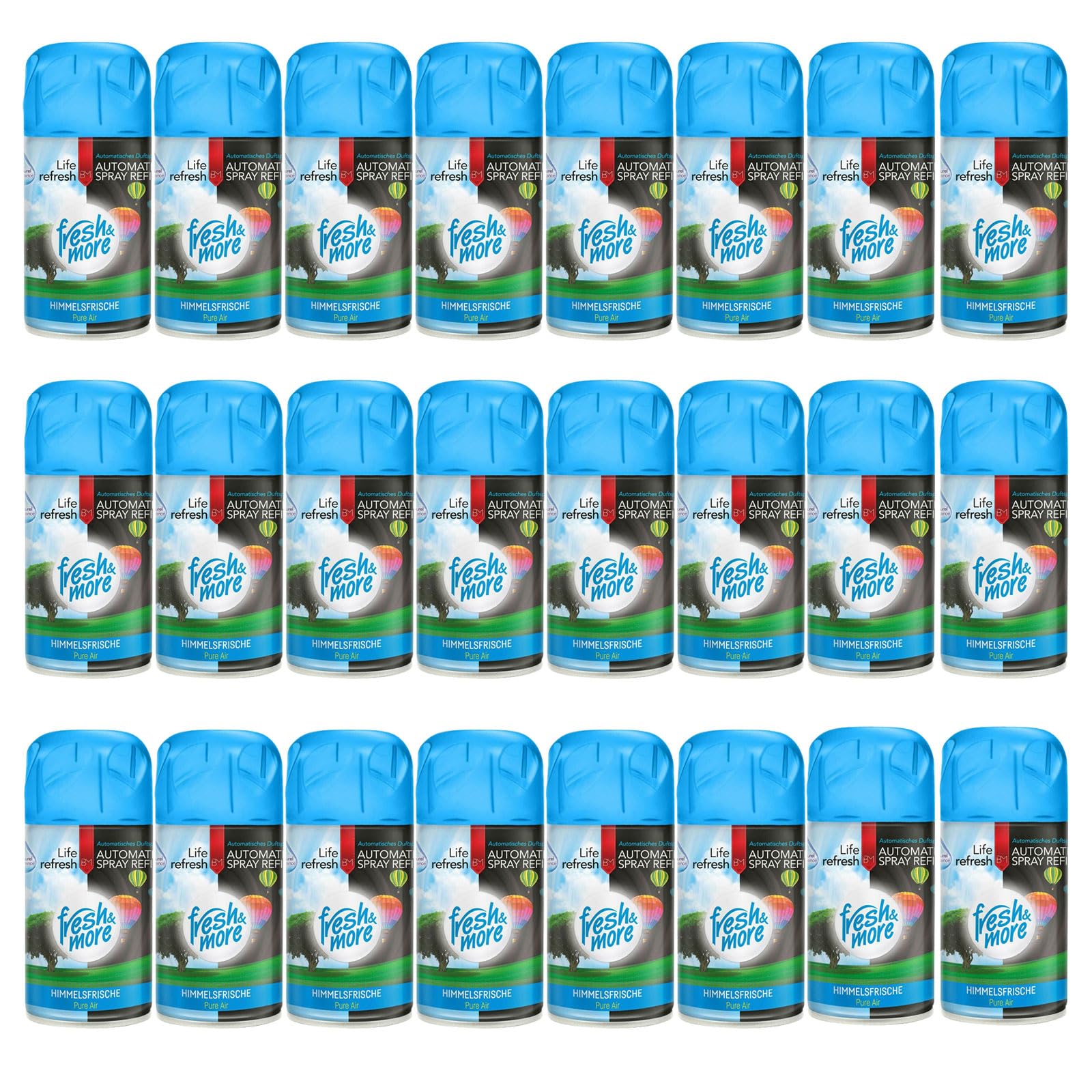 Fresh & More Lufterfrischer Nachfüller Geruchs-Stop 250ml (24er Pack) | Raumduft-Spray-Nachfüller, kompatibel mit Freshmatic Max, klar-frischer Duft