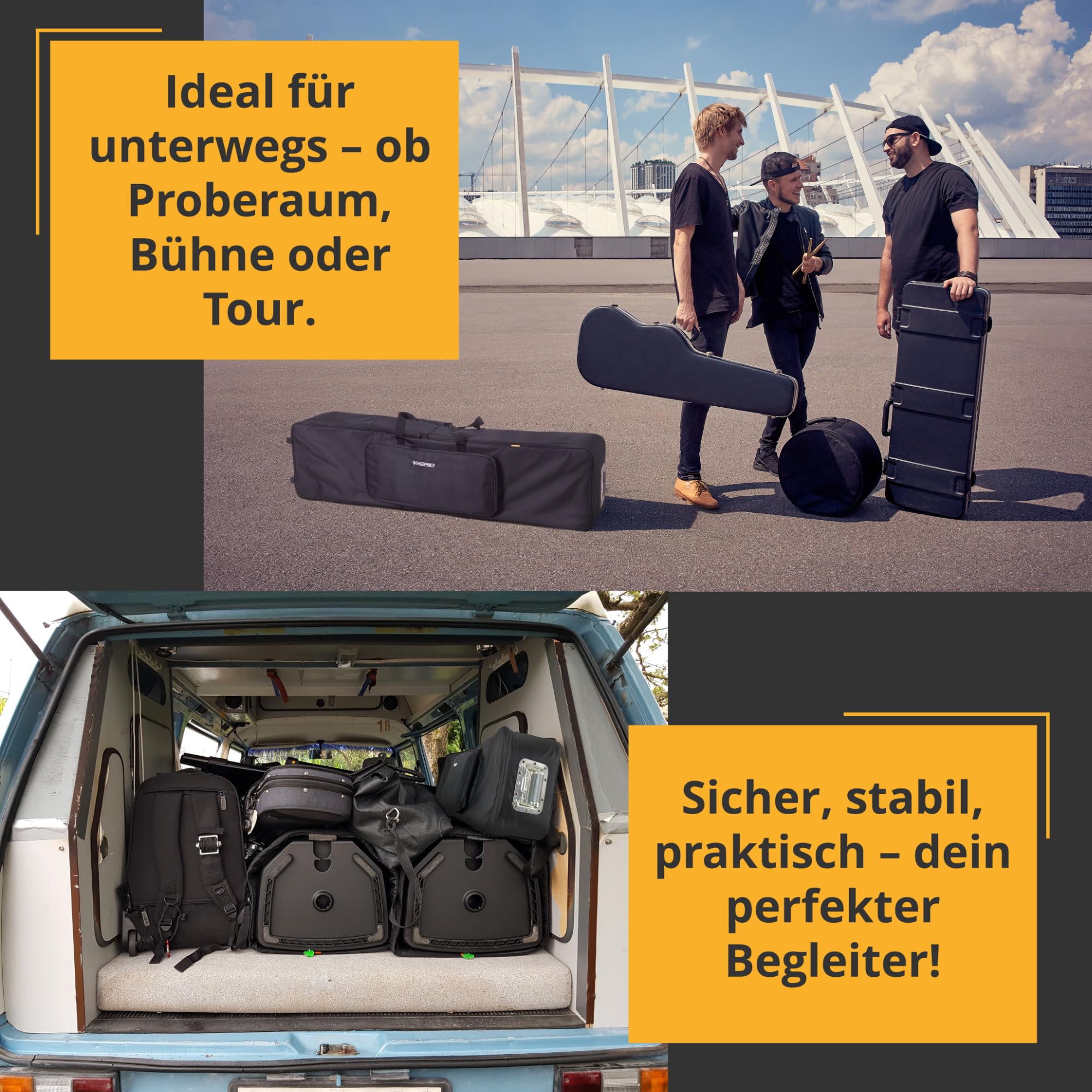McGrey KBT-3222-88 Keyboardtrolley - Trolley-Gigbag für Keyboard & Piano mit 88 Tasten - Leicht, komfortabel & robust - Dicke Innenpolsterung - Gepolsterte Rucksackgarnitur - Wasserabweisend - schwarz