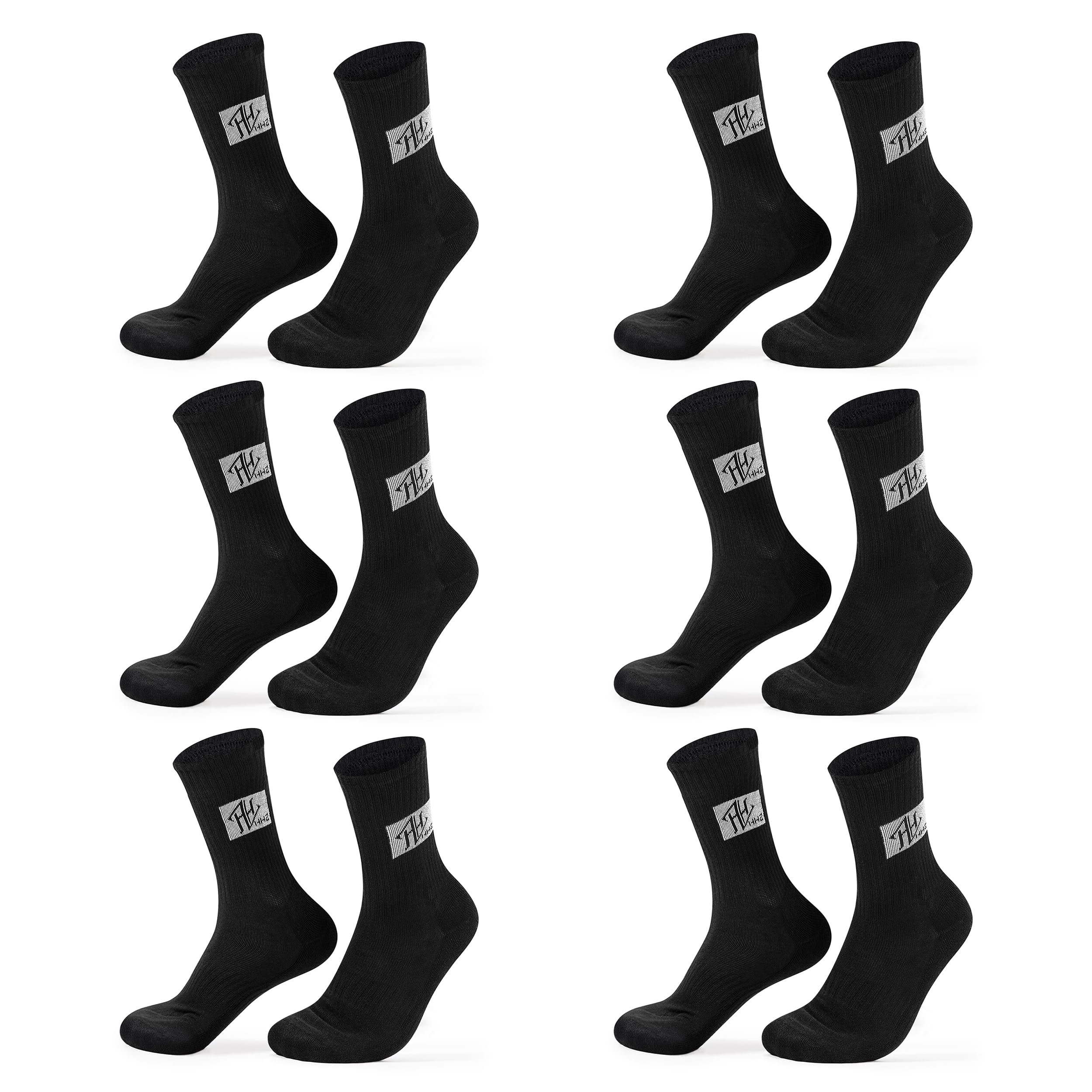 Photo 1 of Mens 6-Pack Compression Running Crew Socks Winter Warm Socks Comfort Cushion Moisture Wicking Athletic Hiking Sock