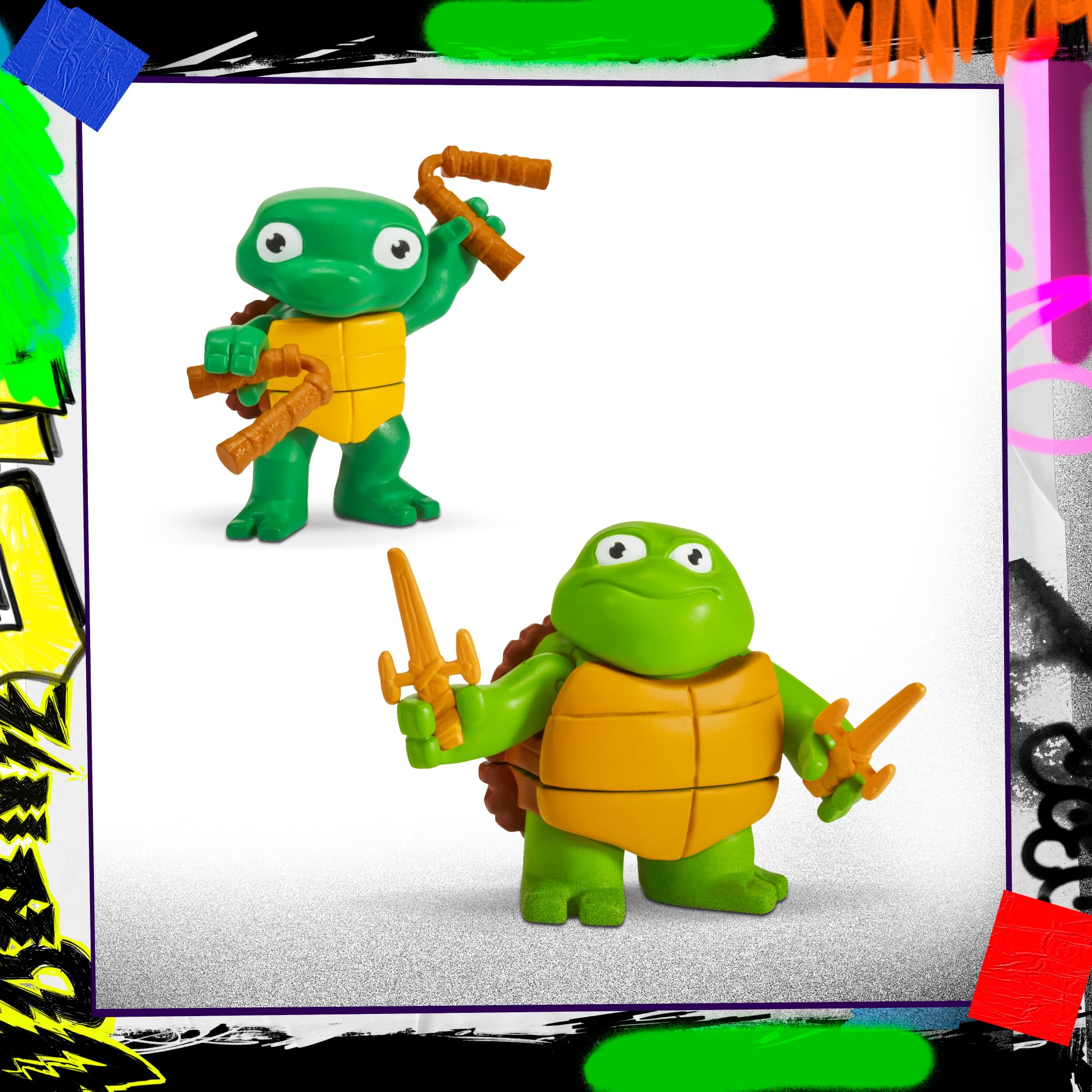 Tortugas Ninja - Michelangelo Vs. Leatherhead Movie Face Off 2 Pack, Figuras de Acción Articuladas 12 cm, Personajes de Película Caos Mutante, Accesorios de Combate, para niños y niñas Desde 4 Años Tortugas Ninja - Michelangelo Vs. Leatherhead Movie Face Off 2 Pack, Figuras de Acción Articuladas 12 cm, Personajes de Película Caos Mutante, Accesorios de Combate, para niños y niñas Desde 4 Años