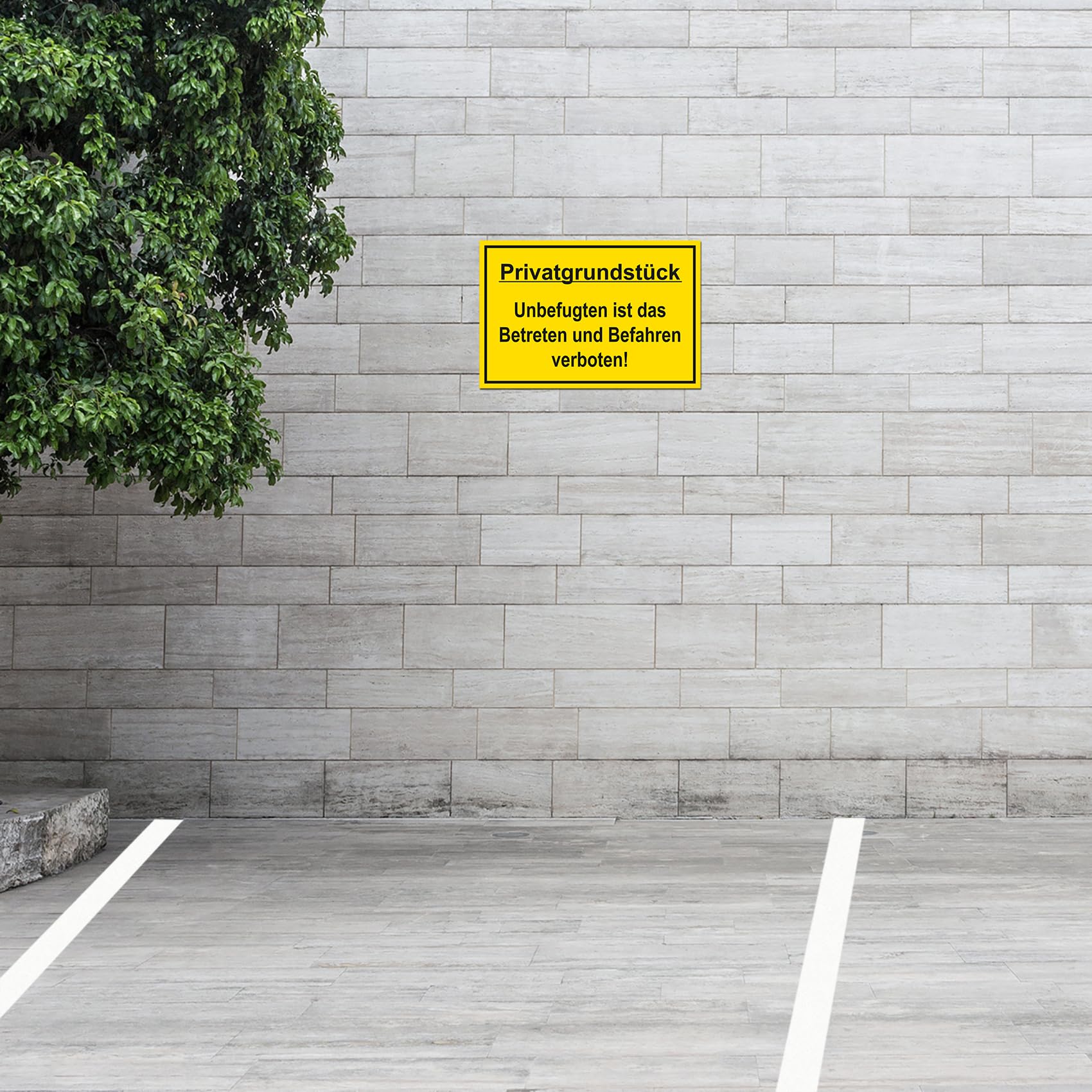 Finest Folia Privatgrundstück Yellow Notice Sign 20 x 30 cm Aluminium Composite Panel Access Prohibited Sign for Fence Gate Door Posts Weatherproof Robust Aluminium Warning Sign - Image 4