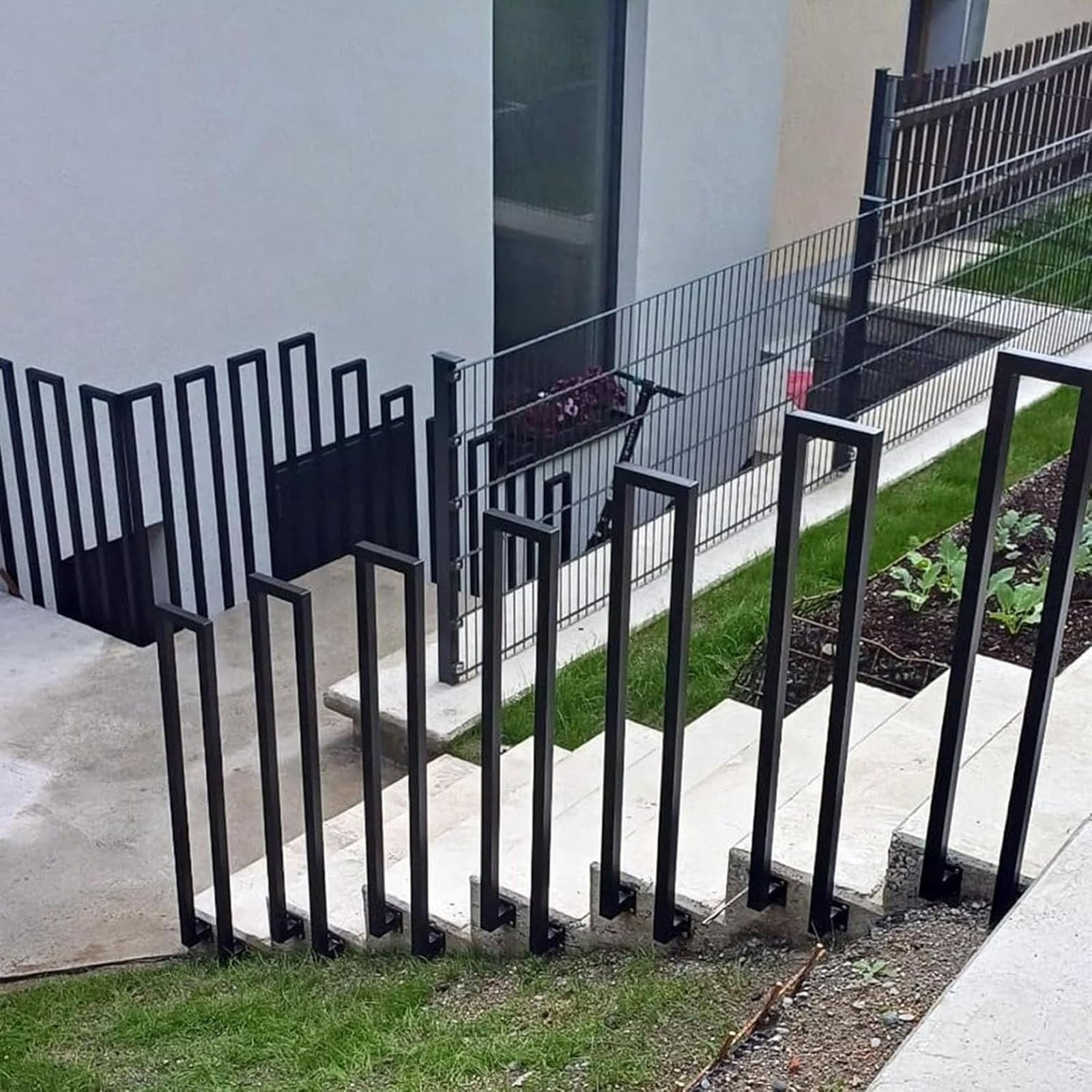 CMBSSTFC d Ringhiera per Scale Interne Ringhiera per Balcone montata lateralmente 90 cm Ringhiera Bianca per corridoi di Appartamenti e Ville – Ringhiera per Scale ed Elegante