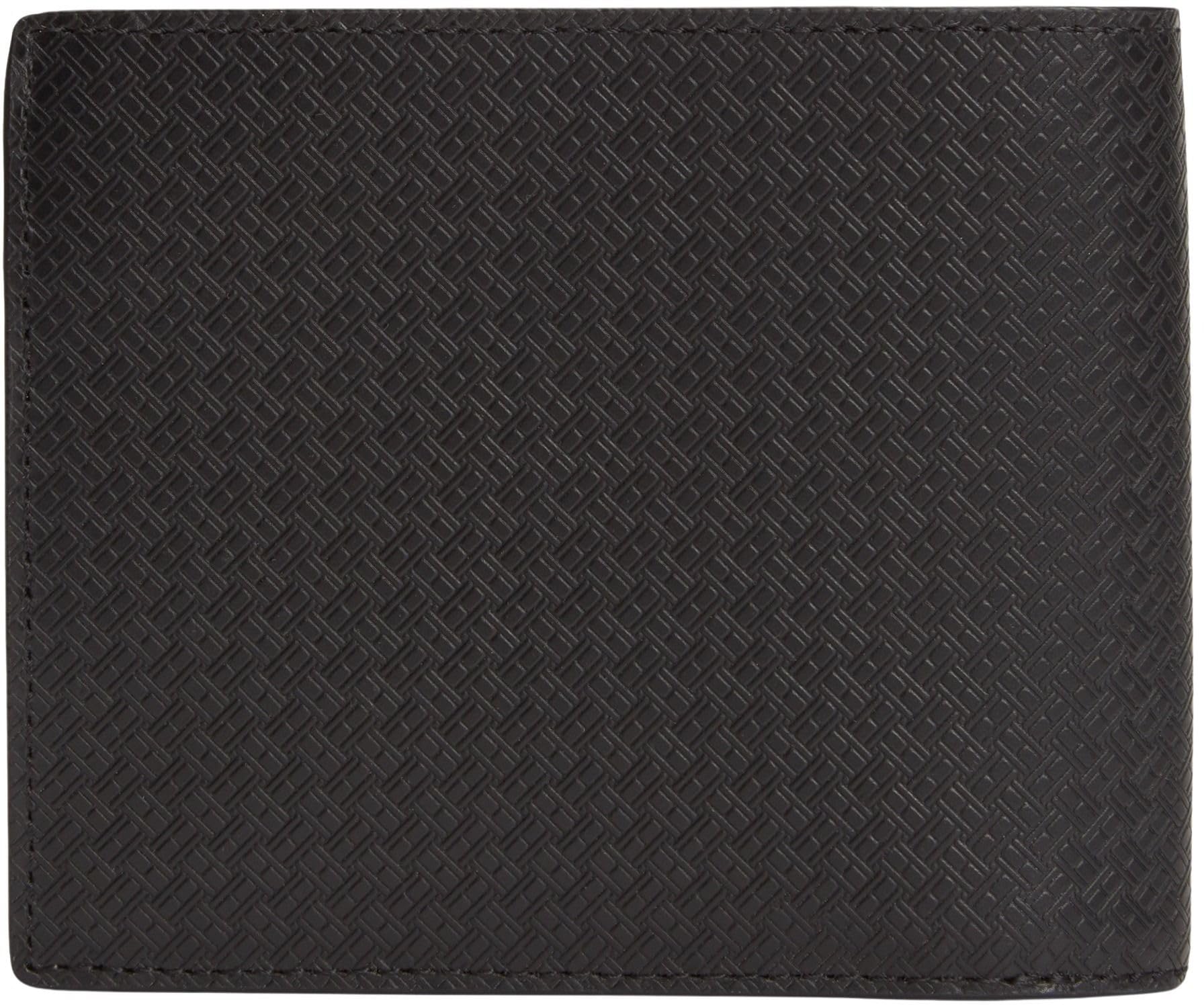 Tommy Hilfiger Herren Geldbeutel Emboss and Coin aus Leder, Schwarz (Black), Einheitsgröße