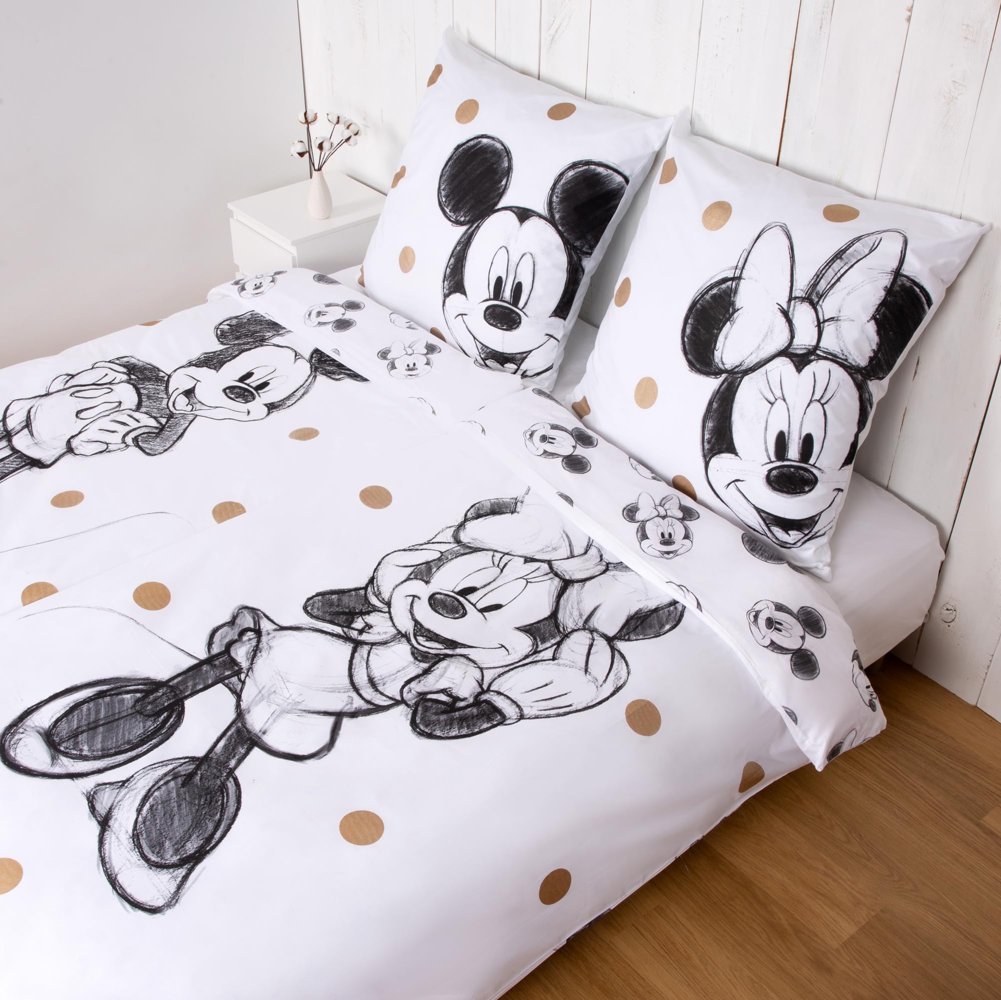 Skybrands Mr. & Mrs. Partnerbeddengoed, paar, beddengoed, 4-delig, 135 x 200 cm, 80 x 80 cm, kussensloop, partnerbeddengoed, set voor koppels, liefde, partner, 4-delig, microvezel