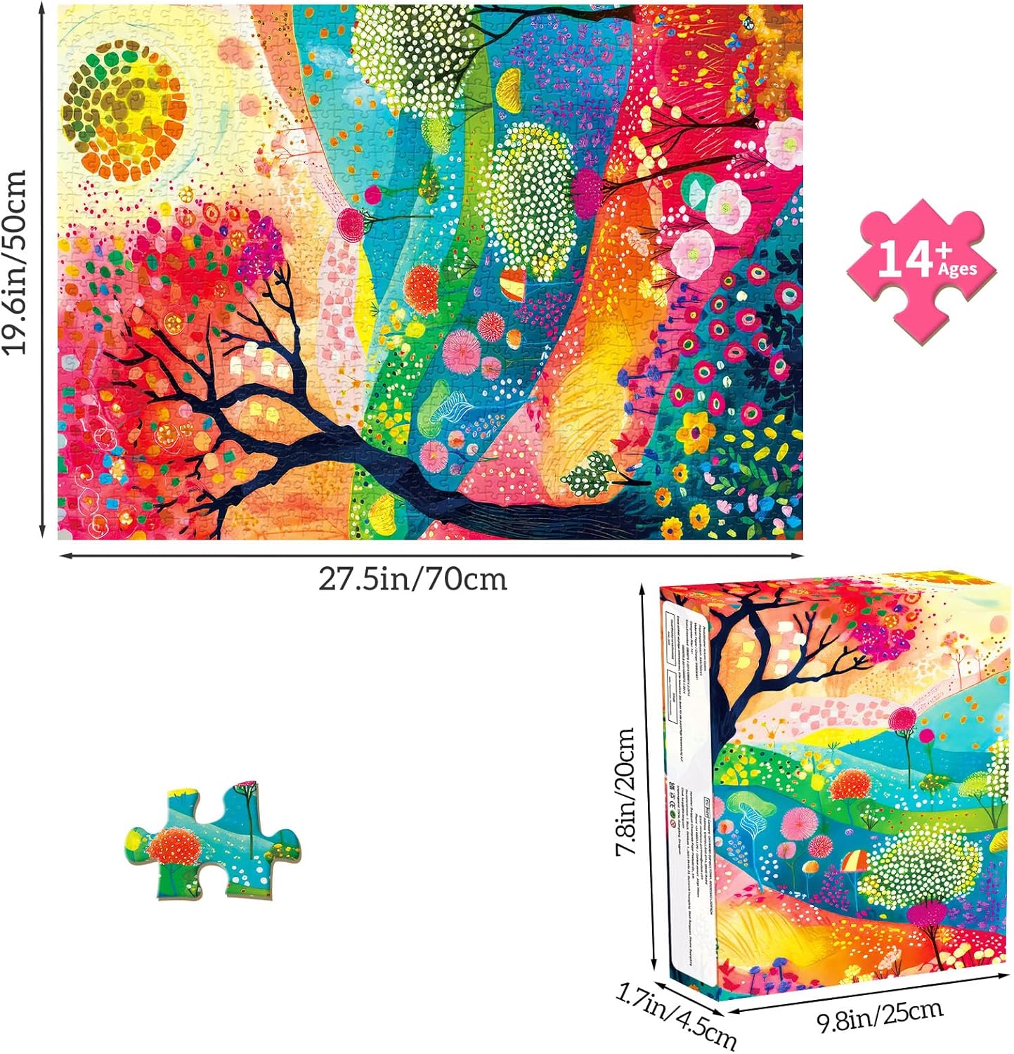 Fall Autumn Colors Jigsaw Puzzles, Puzzles for Adults 1000 Pieces, Crimson Canopy Hard Difficult Challenging Puzzle, Home Decoration Puzzle, Interlock Perfectly No Dust