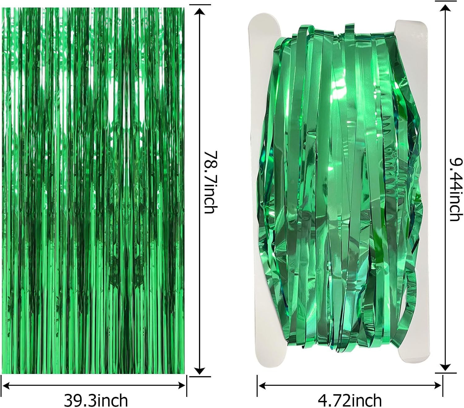 2 Pack Foil Curtain Backdrop Green Metallic Tinsel Foil Fringe Curtains Photo Booth Props for Birthday Wedding Engagement Baby Shower Bachelorette Christmas Holiday Celebration Party Decorations - Image 7