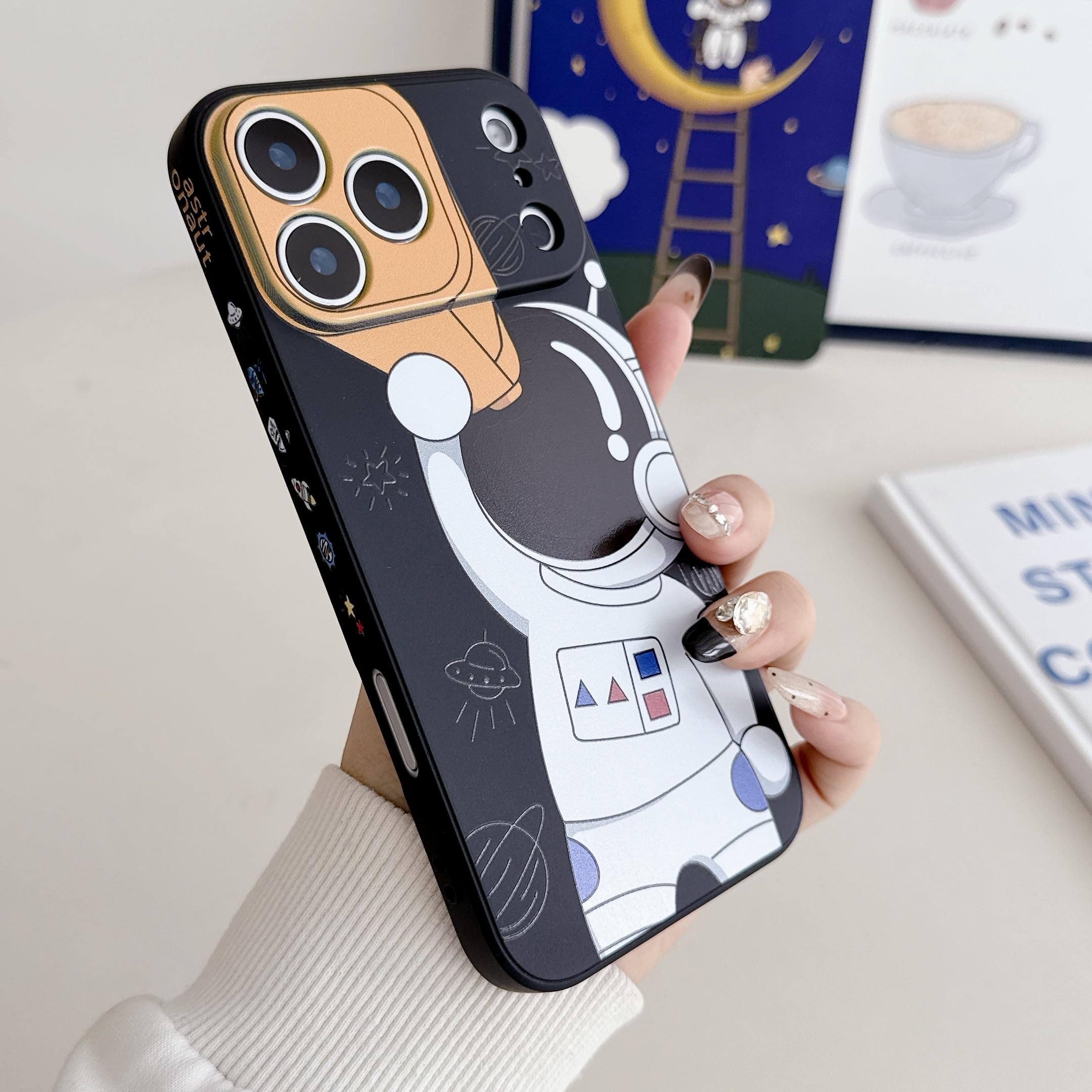 Yonds Queen for iPhone 17 Pro Cute Case, Cool Cartoon Astronaut