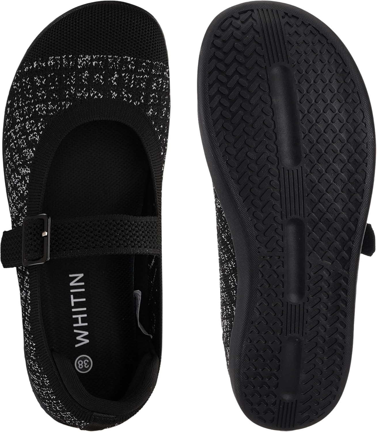 WHITIN Womens Wide Toe Box Barefoot Mary Jane Flats + Zero Drop - Image 6