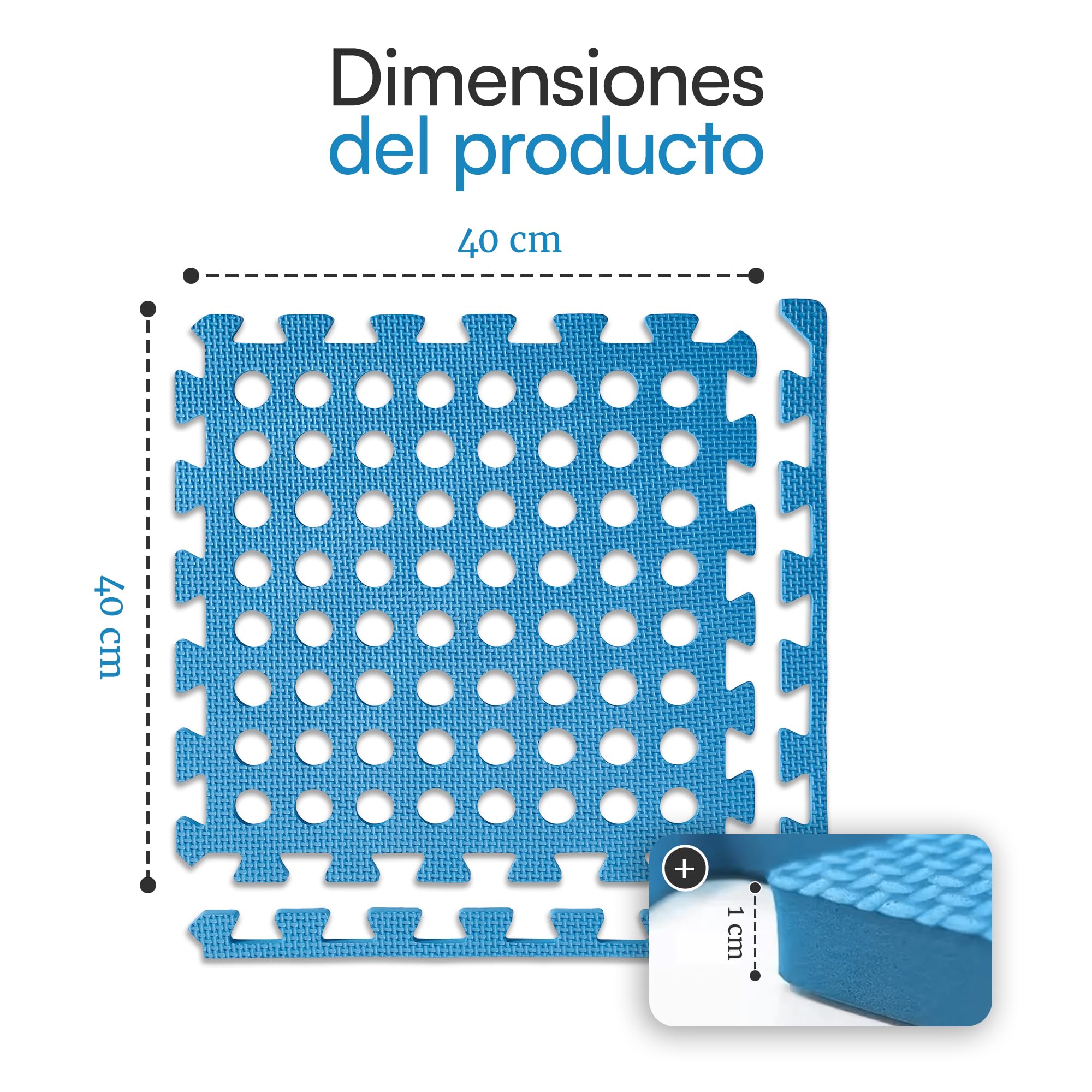 Meisterhome - Esterilla para piscina, 18 unidades, 2,88 m², protección del suelo, color azul