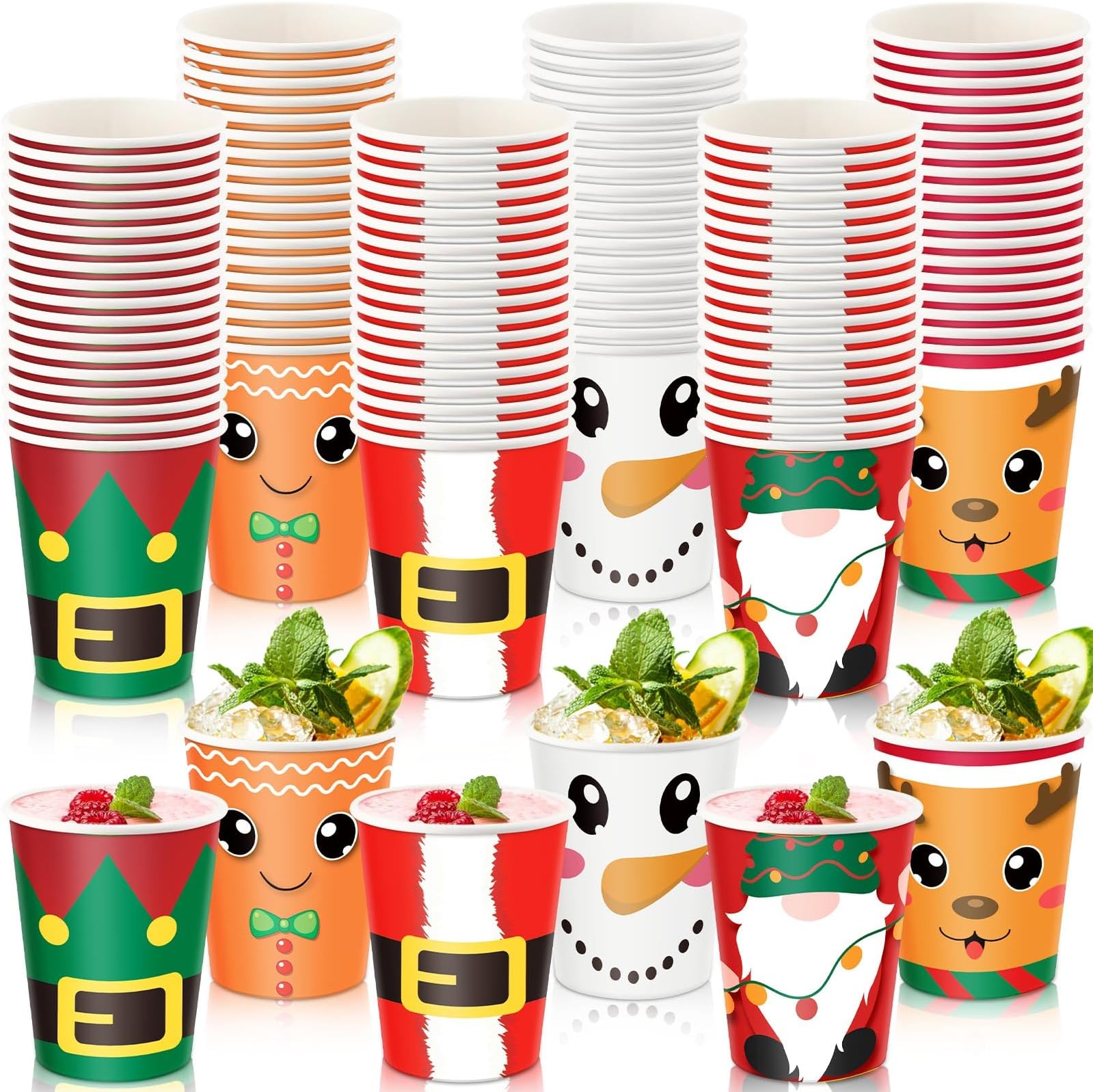 Amazon.com: 60 Count Christmas Character Treat Snack Cups 10 Oz. Xmas ...