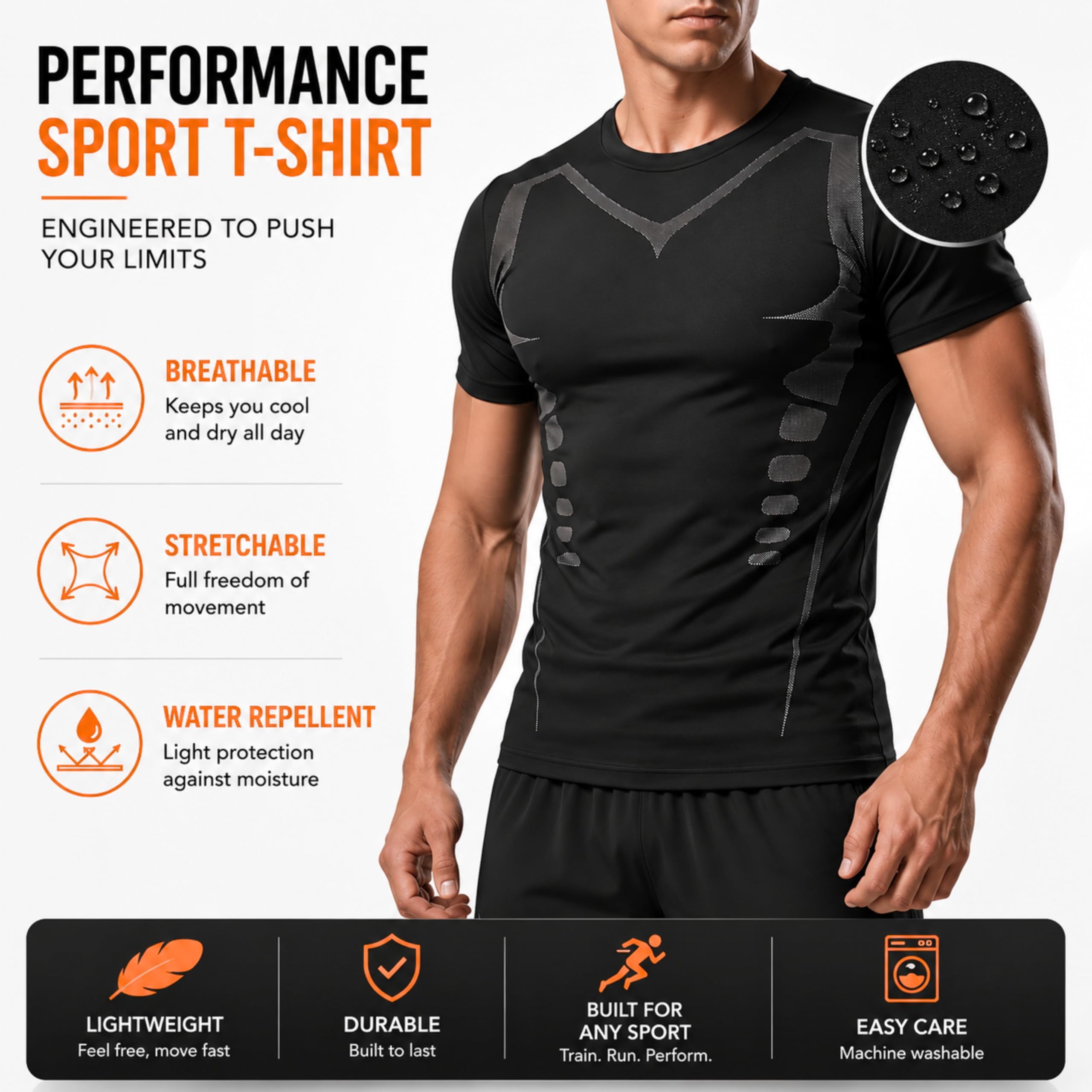 Conjunto Deportivo Hombre 2 piezas - Camisetas Deporte Hombre y Pantalones Cortos Hombre Deporte - Resistentes Transpirables y de Secado Rápido para Gym Crossfit Running y Padel