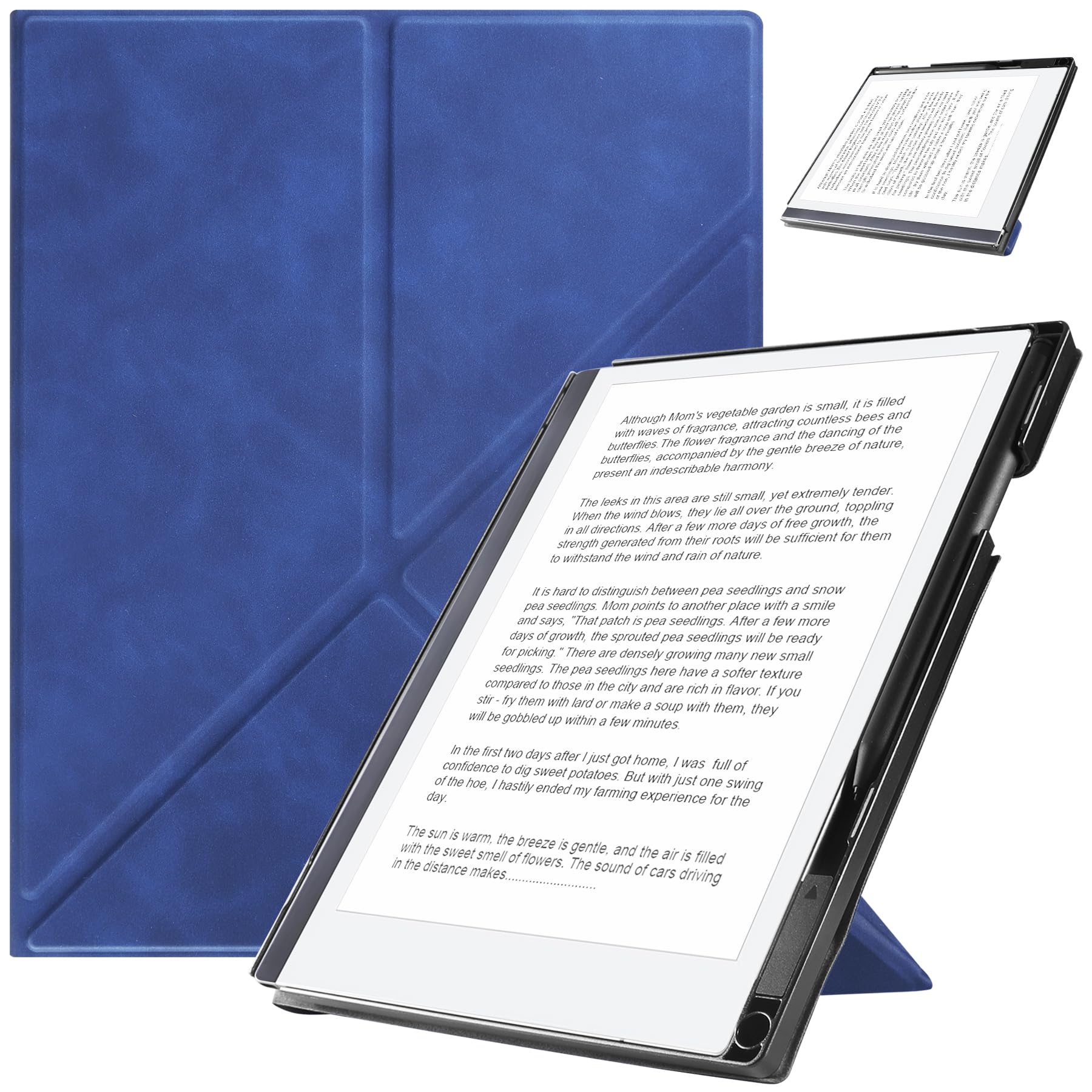 HoYiXi-Schutzhülle für Remarkable 2 10,3-Zoll-Digital Papier (2020 veröffentlichtes)– Premium-PU-Leder mit klappbarem Ständer, Halter für Stift, fit Remarkable Paper Tablet with 10.3”,Blau