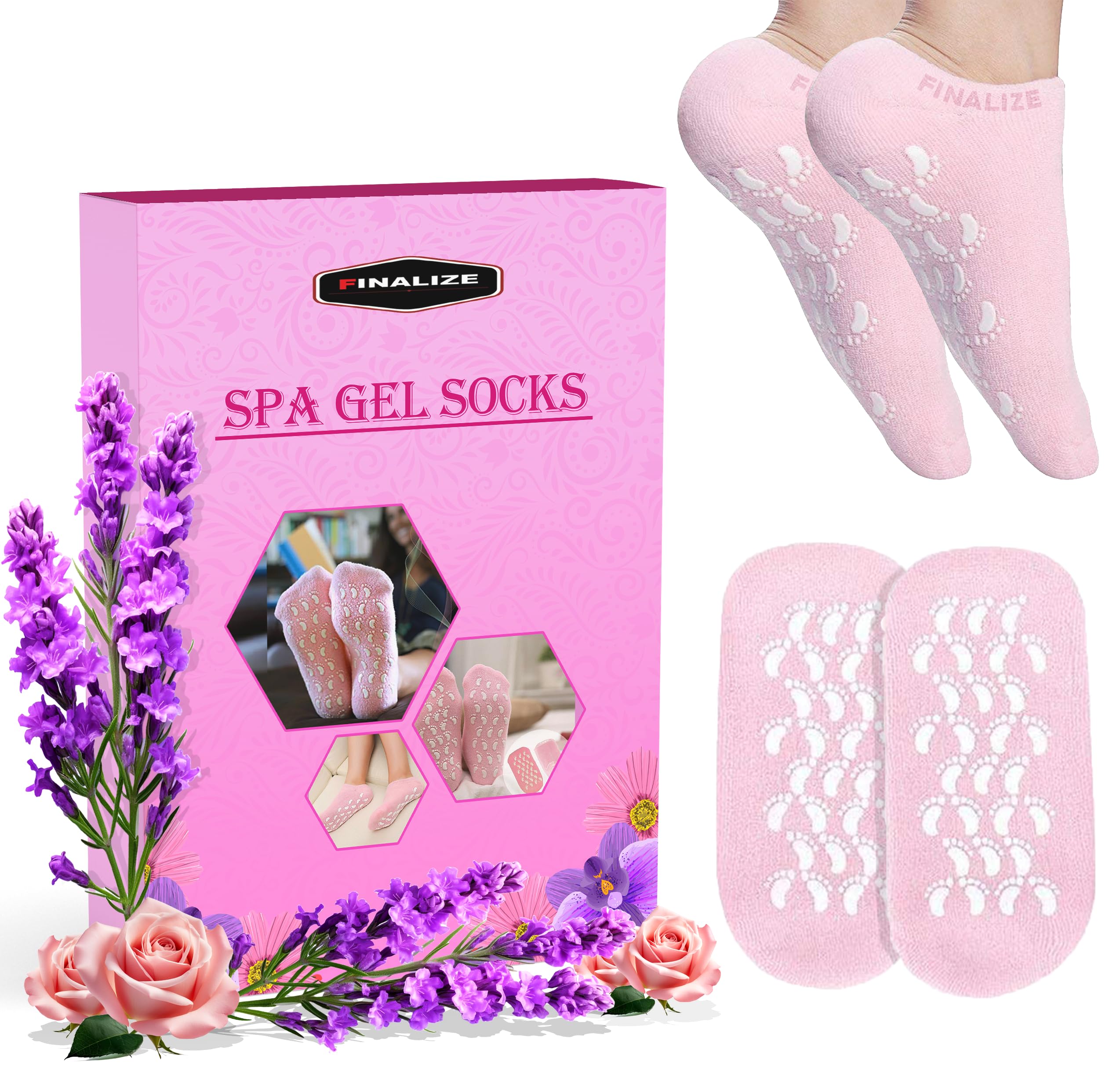Finalize Silicone Socks for Women, Crack Heel Repair Socks, Spa Gel Socks for Women, Silicon Socks, Silicone Socks for Men, Foot Hydration Socks Vitamin E, with Moisturizing Natural Oil and Vitamin E Repair Dry Cracked Feet & Soften Skin - (Moisturizing Socks)