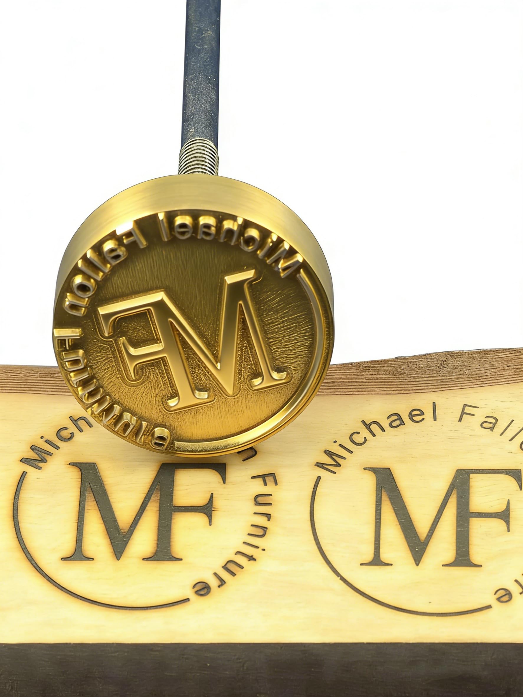 Kundenspezifisches Branding-Eisen für Holzarbeiter, personalisierter Holzstempel mit Branding-Eisengriff für Leder, Holzherstellung (3,8 x 3,8 cm)