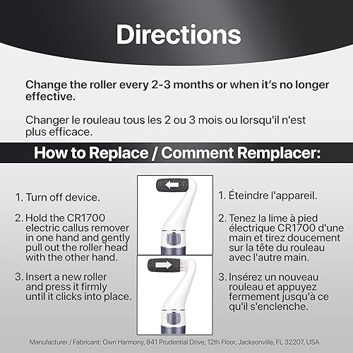 Miniatura 4 de Rodillos de repuesto extra gruesos de Own Harmony - El mejor ajuste para removedor eléctrico de callos CR1700: cuidado profesional de pies para pies