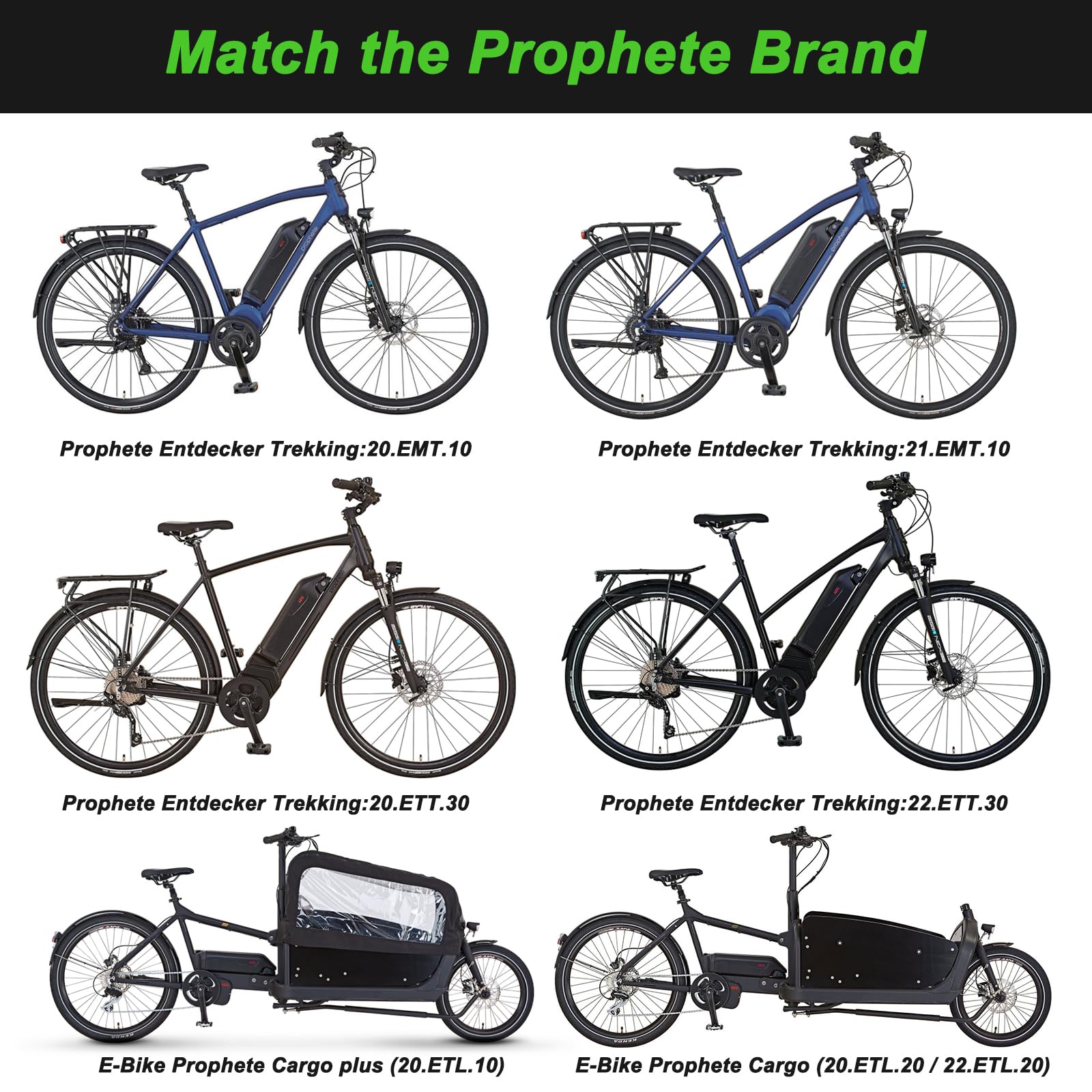 YOSE POWER Ersatzakku Downtube ZZ131 36V 12,8Ah Betterie LG Zellen für 36V 50W-800W Motor passt auf Prophet Ebike