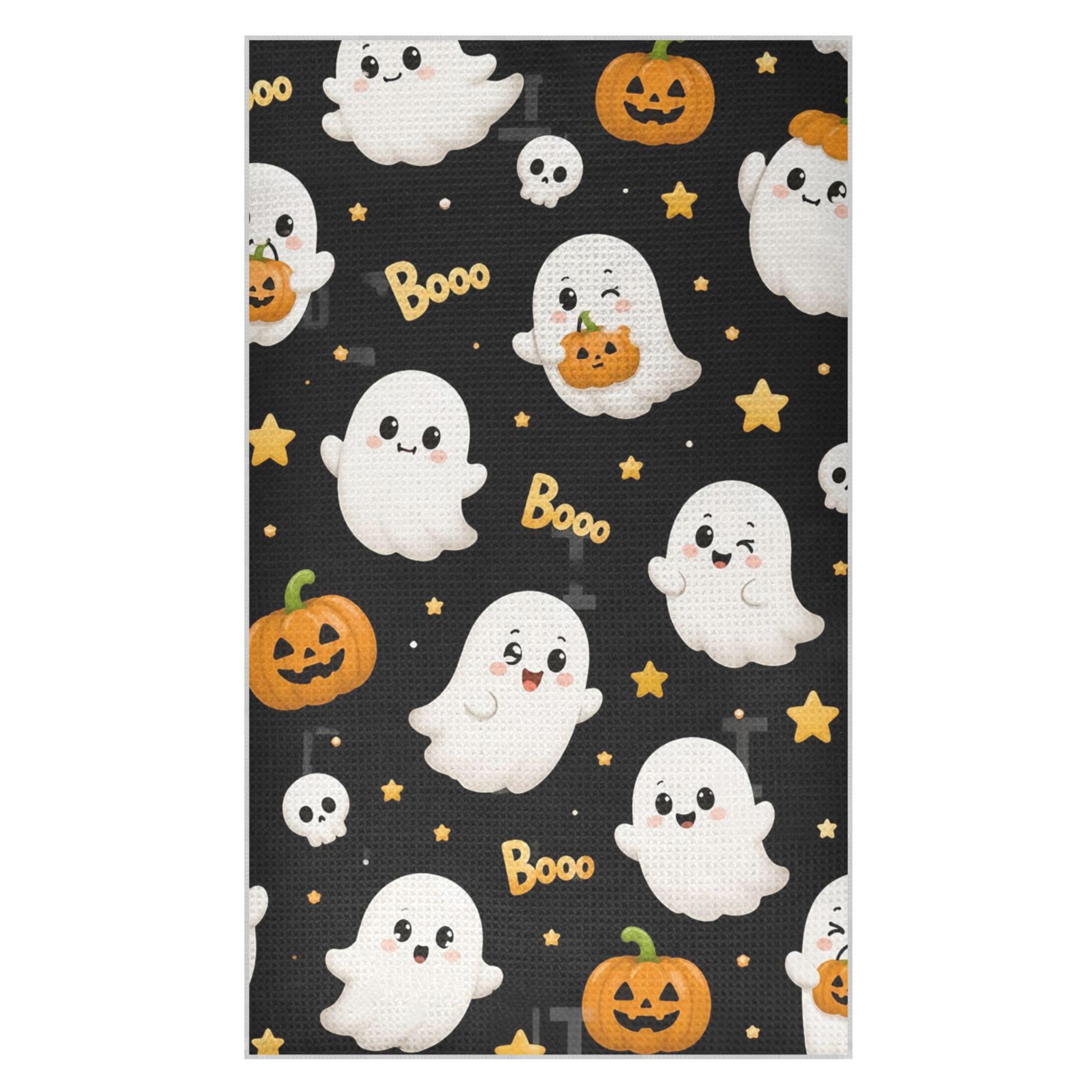 Kutsu Ghosts Waffle Weave Kitchen Towels Absorbent Quick Drying Dish Towels for Kitchen, Decorative Tea Towel, 18x30 in