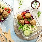 VERONES 10 Pack 22 OZ Glass Meal Prep Containers, Airtight Glass Food Storage Containers with Lids,Exclusive of BPA, for Microwave, Oven, Freezer & Dishwasher Friendly,Grey