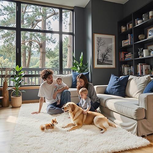 Miniatura 57 de Tapetes para sala de 6 x 9, tapetes de pelo largo grandes y suaves, tapete de área afelpado para dormitorio, decoración estética del hogar para Gris