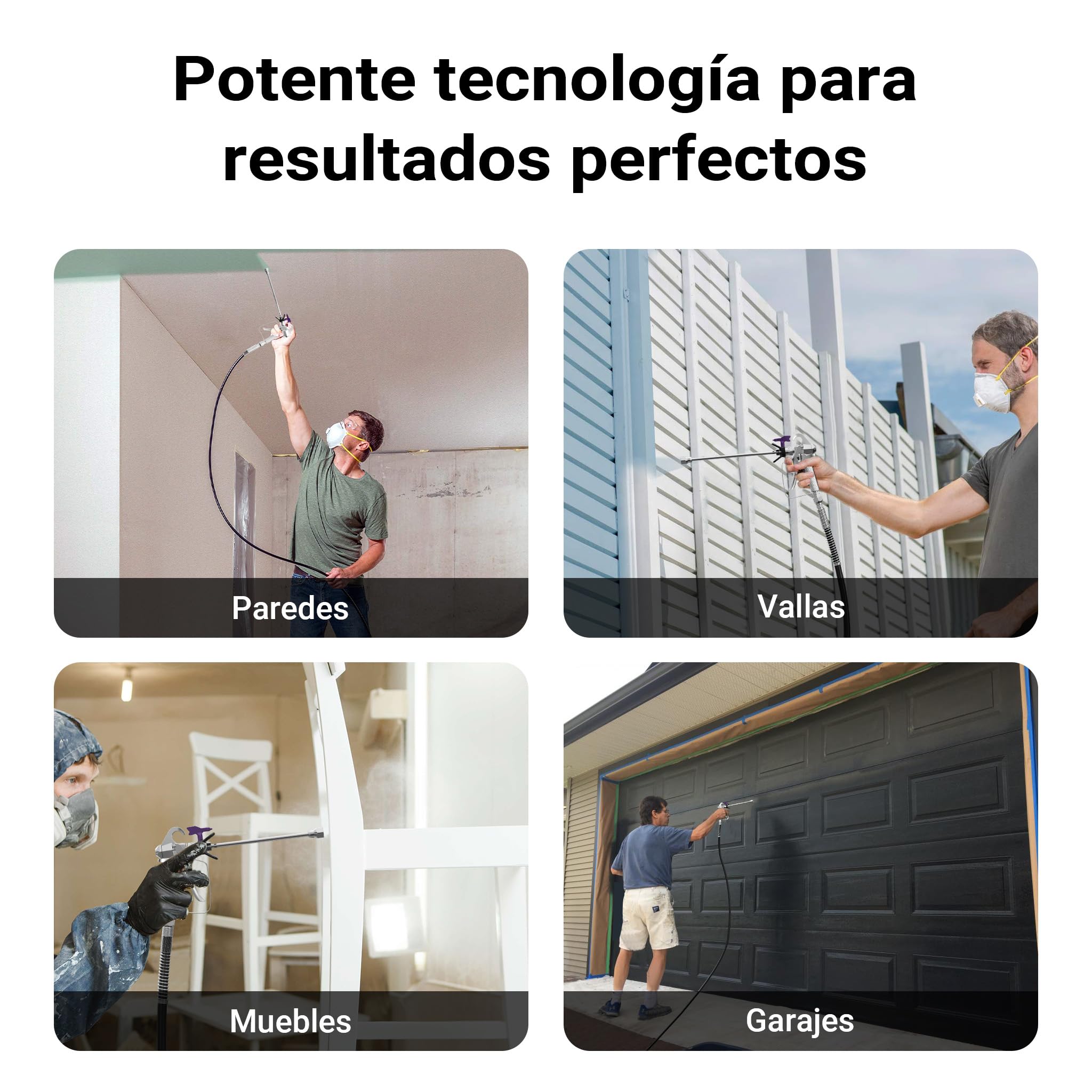 XPOtool Pulverizador de Pintura sin Aire Alta presión 207bar 1,5 l/min Boquilla y Barra de extensión