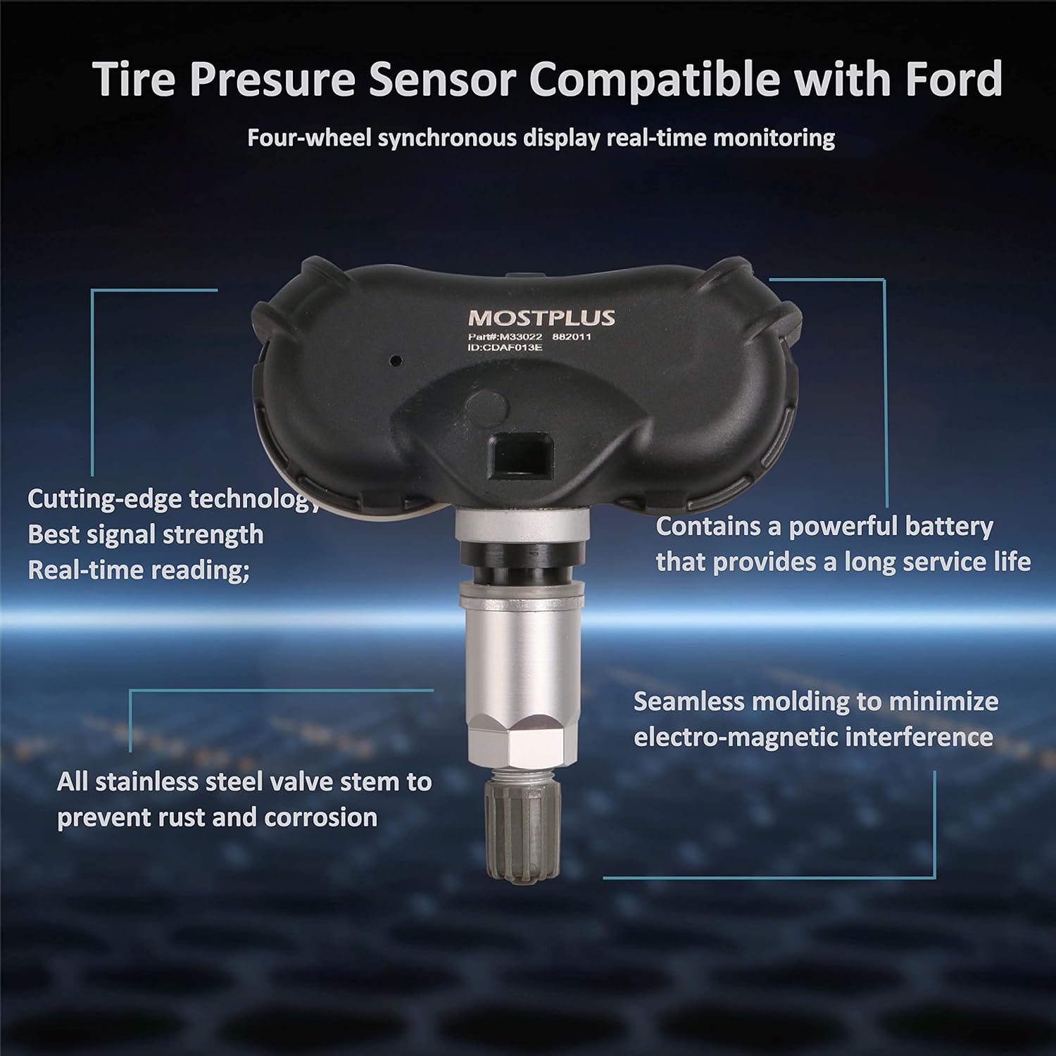 MOSTPLUS TPMS Sensor, Pre-Programmed 315MHz 42753SNAA83 Tire Pressure Monitoring Sensor Compatible for 2008-2015 Honda Civic Odyssey Fit Element Insight CRZ 4PCS