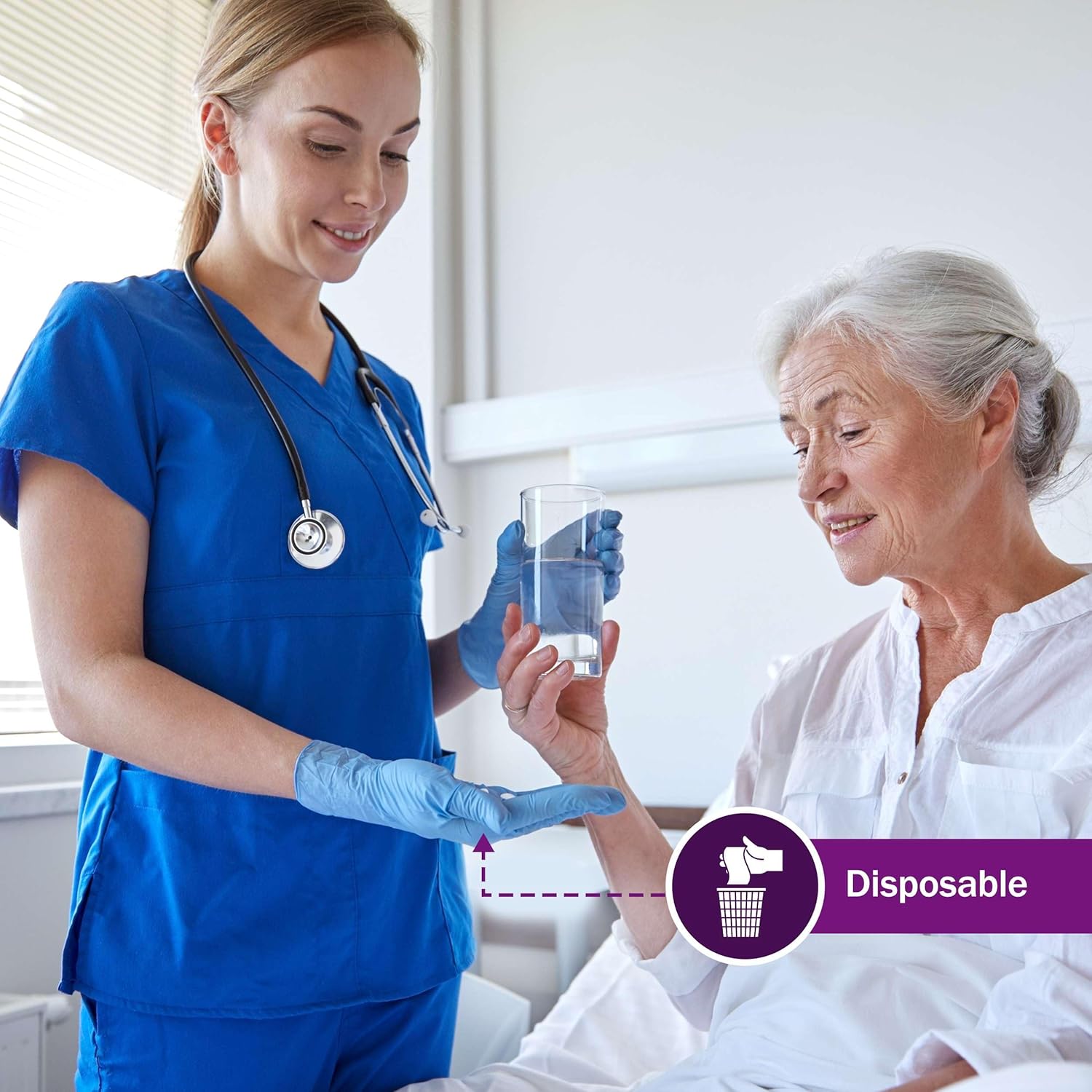 Blue Nitrile Gloves - Disposable Chemo Gloves for Medical Facilities and Hospitals