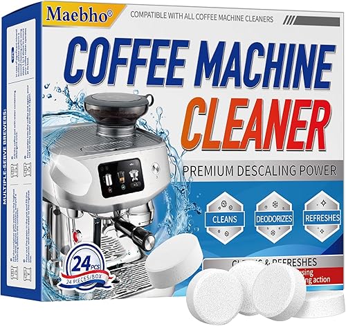 Tabletas descalcificadoras para cafetera, 24 unidades, limpieza profunda y descalcificación, compatibles con Nespresso, Keurig, Ninja, Delonghi,