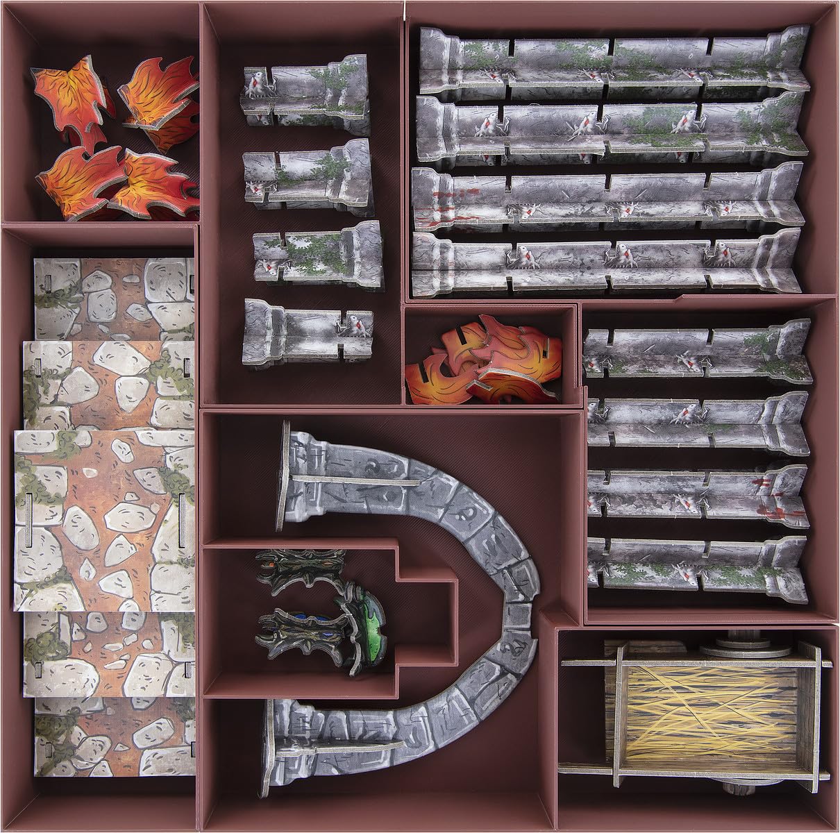 Zestaw pianek Feldherr + Organizer kompatybilny z Descent: Legends of the Dark - Pudełko do gry planszowej The Betrayer's War - Sortuj i chroń miniatury + zawartość gry