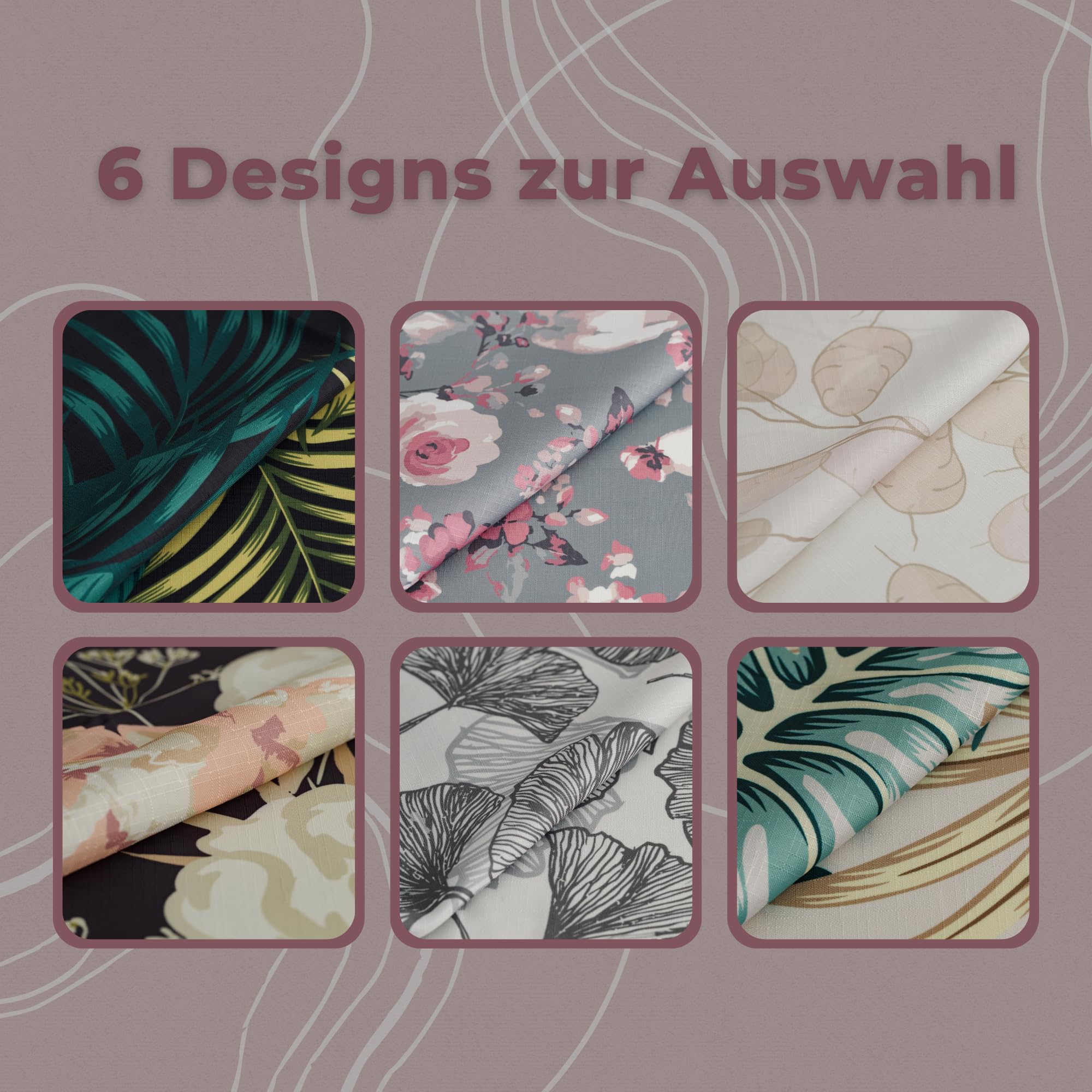 ESSEX - Tafelkleed Patels, 145 x 220 cm, tafelkleed, 100% polyester, afwasbaar, bloemen - grijs