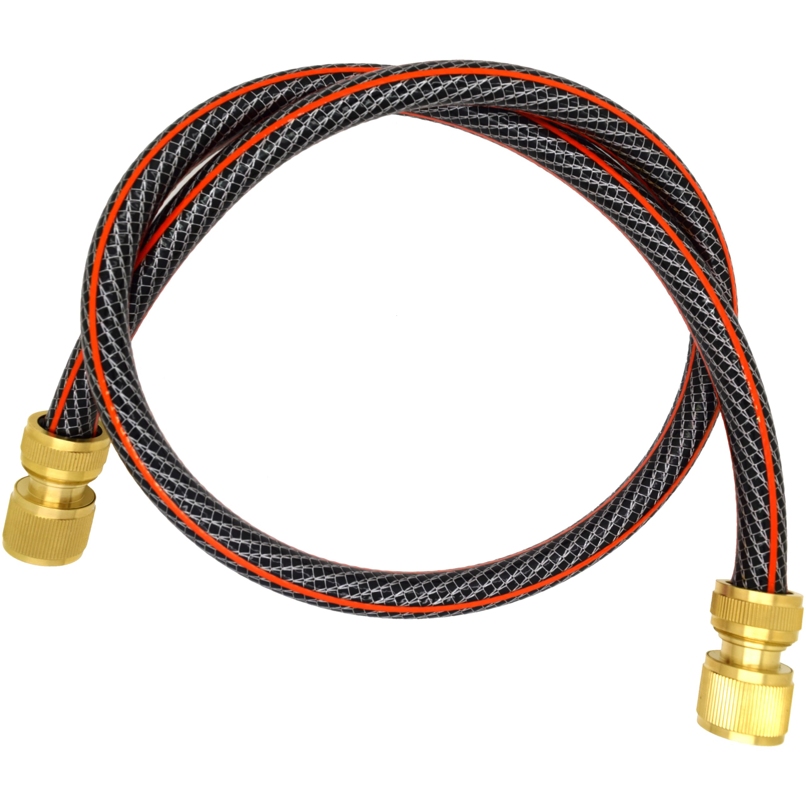 Soladirect Garden Hose Pipe, Outdoor Tap To Reel Connection Set With 2 Brass Quick Connectors, Anti-Kink, Reinforced 6 Layers, Non-Toxic 1/2" Hose (2 M / 6.56 Ft)