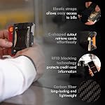 ROSSM Portefeuille minimaliste pour hommes - RFID Portefeuille mince pour hommes - Fibre de carbone mince et portefeuille en métal pour cartes et espèces - Portefeuille rigide de prochaine génération