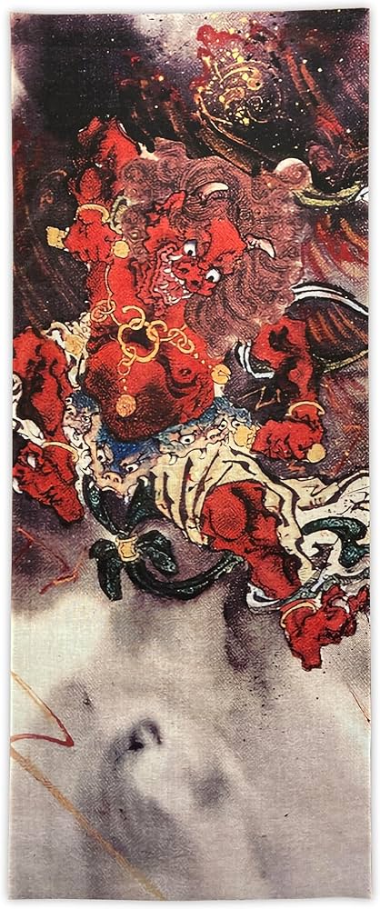 古今東西 浮世絵 手ぬぐい　河鍋暁斎　雷神　その2 Amazon｜古今東西 浮世絵 手ぬぐい 河鍋暁斎 雷神 その2