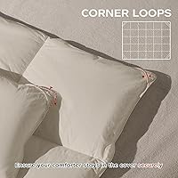 Vista 5 de puredown® Edredón de Fibra de Plumón de Ganso Tamaño Twin, Todas las Estaciones, 100% Algodón, Relleno de Edredón Calidez Media, Suave como Nube