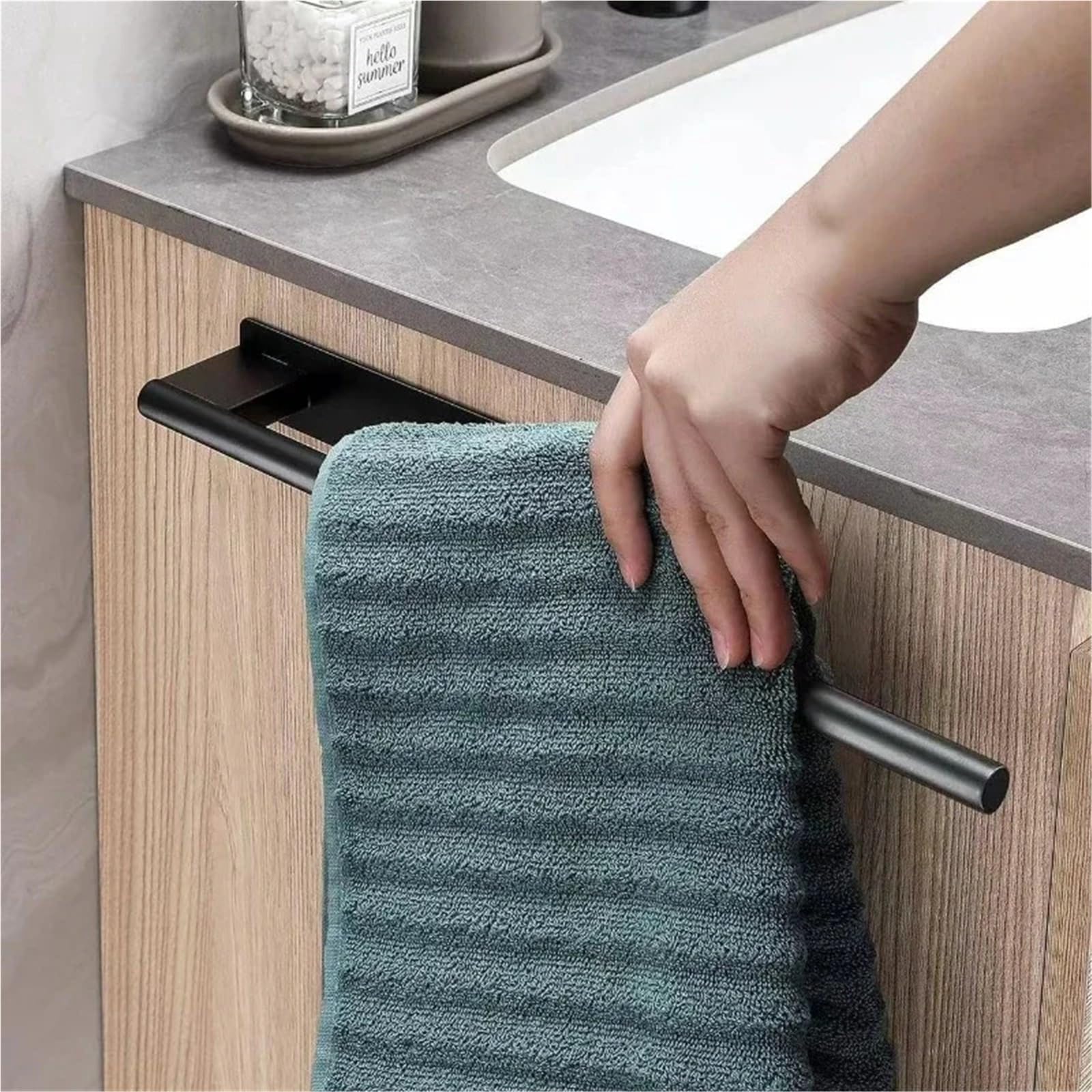Premium Edelstahl Handtuchhalter - Ohne Bohren Doppelseitig Klebe Wandmontierte Handtuchhalter für Bad & Küche (Silber)
