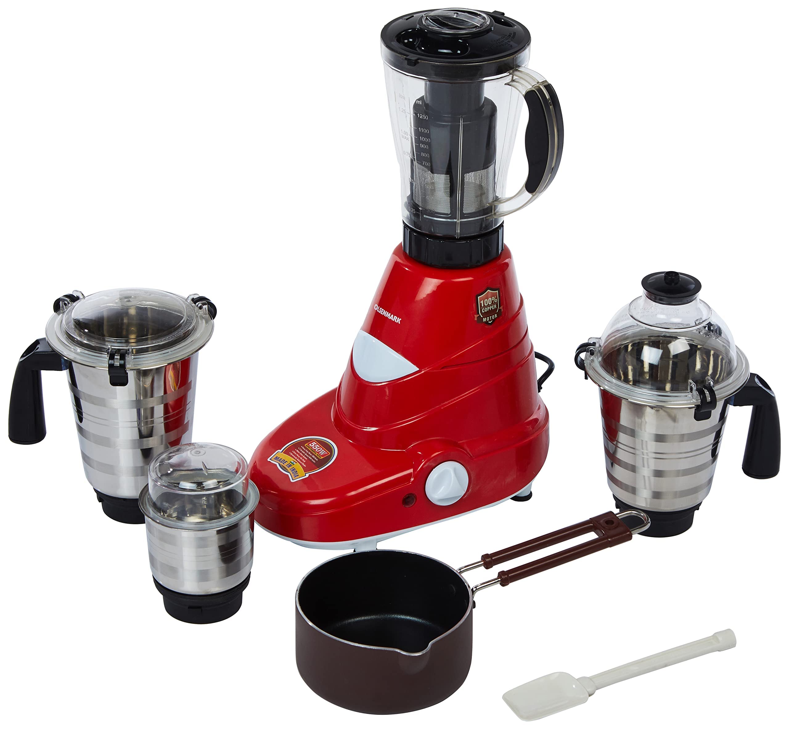 Olsenmark 3 IN1 Mixer Grinder juiser blender juicer OMSB2426, 750W Powerful Motor with Stainless Steel Jars and Blades,